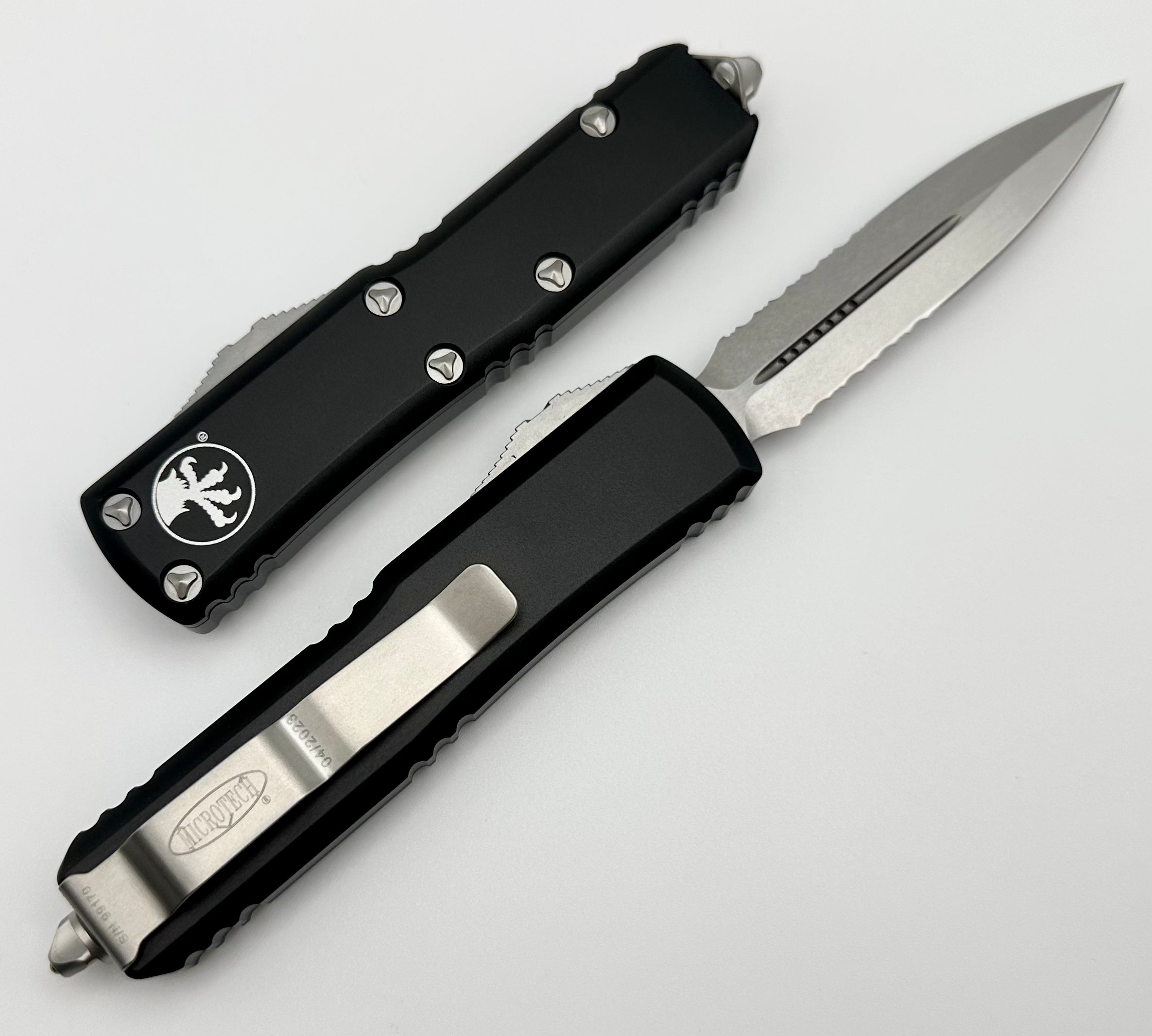 Microtech UTX-85 Premium EDC Knife - Double Edge Stonewash & Black