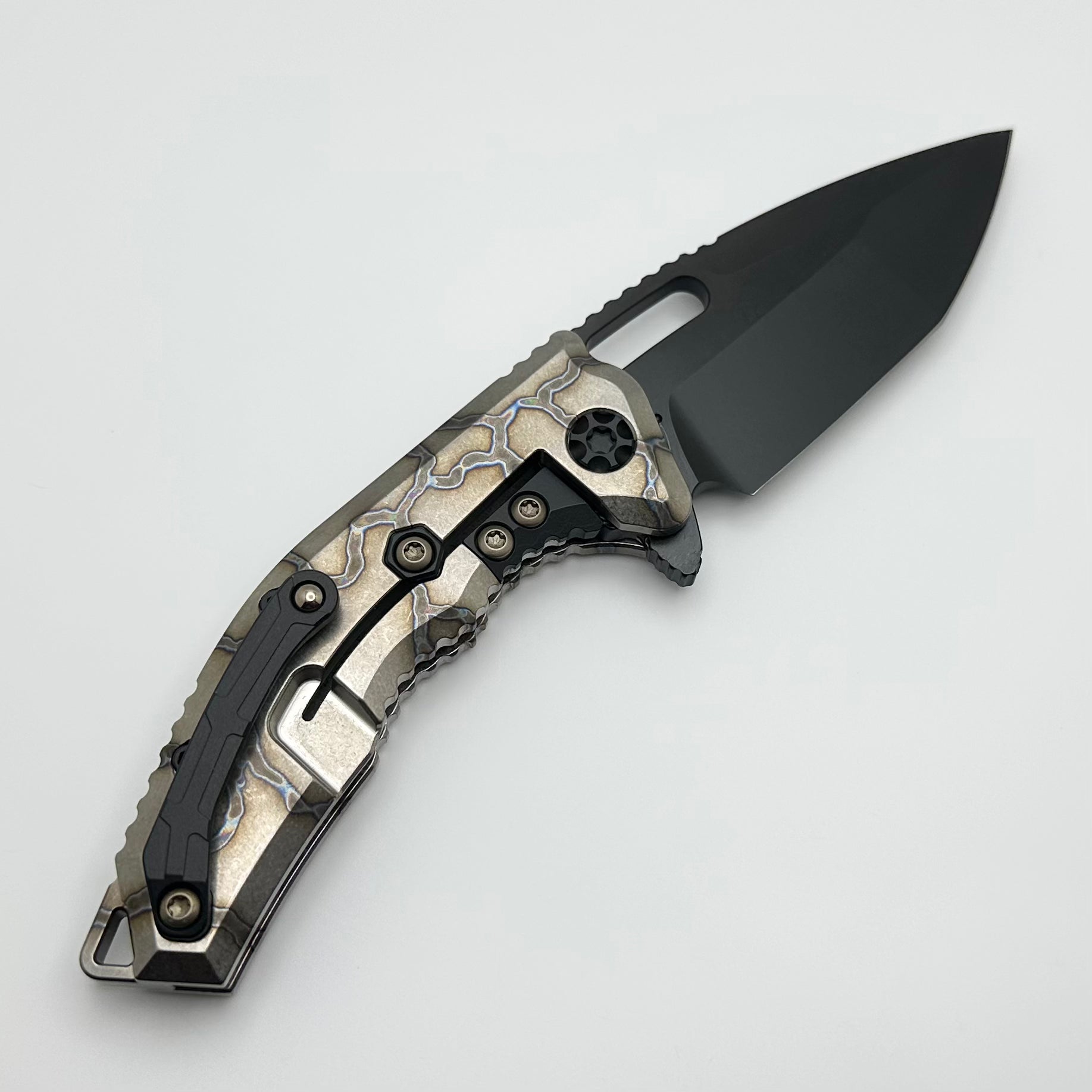 Premium Heretic Knives Medusa Manual: Flamed Titanium & DLC MagnaCut - H009-6A-FTI (Pre-Owned)