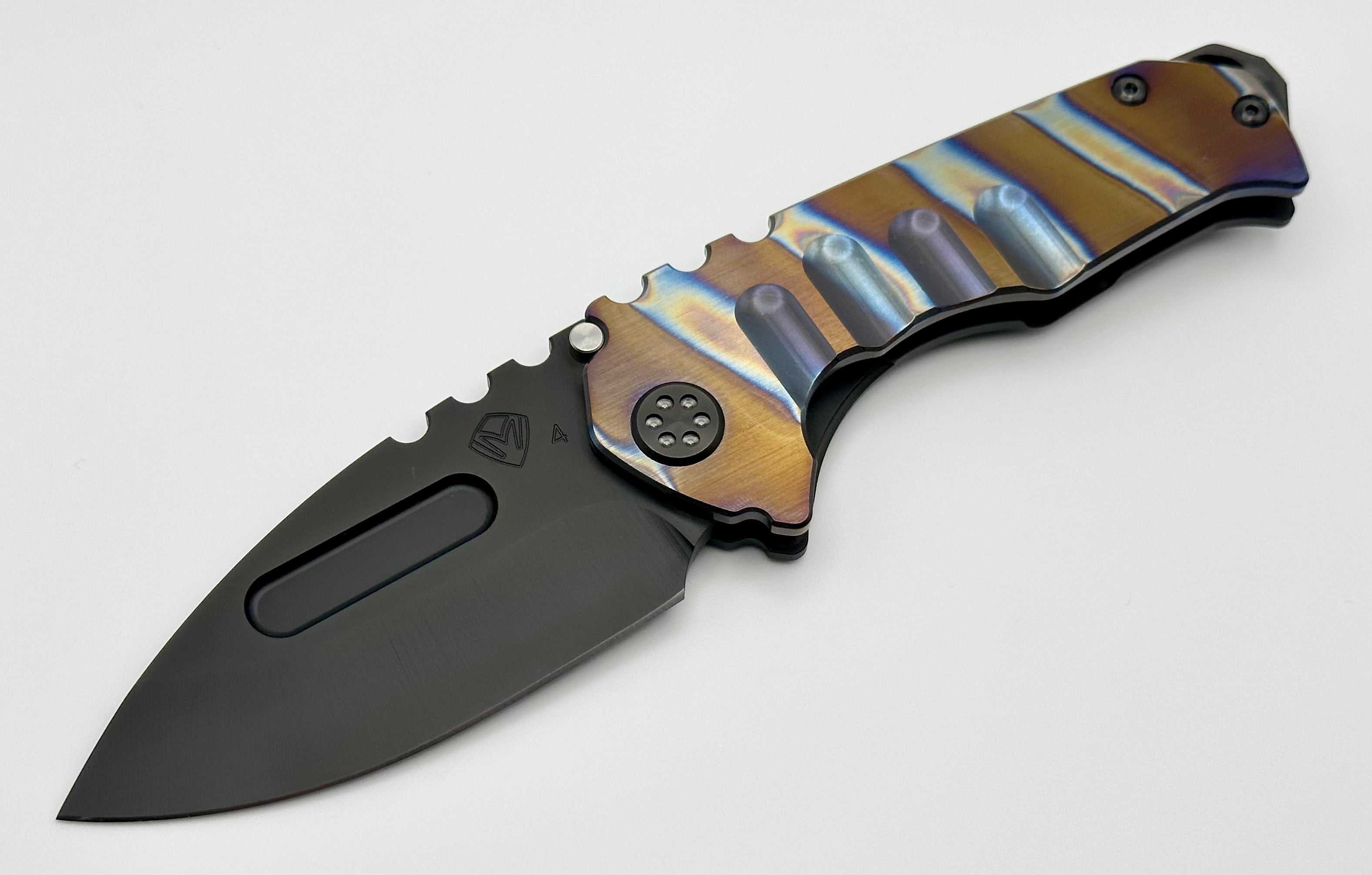 Medford Praetorian Genesis T S45 PVD Drop Point Knife - Premium Tactical Design with Flamed Bronze Stripes