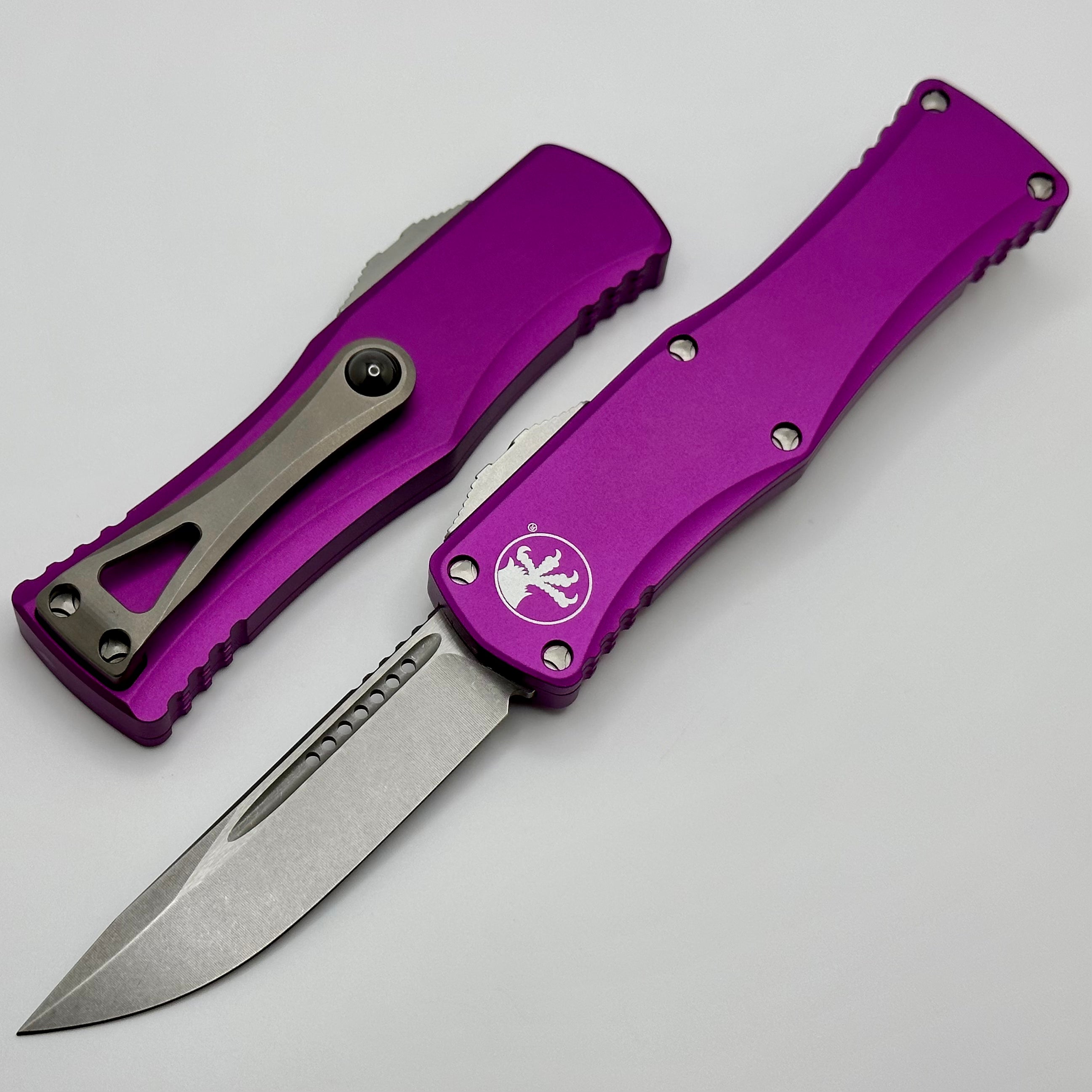 Premium Microtech Hera Stonewash Folding Knife - M390 Steel & Violet Finish