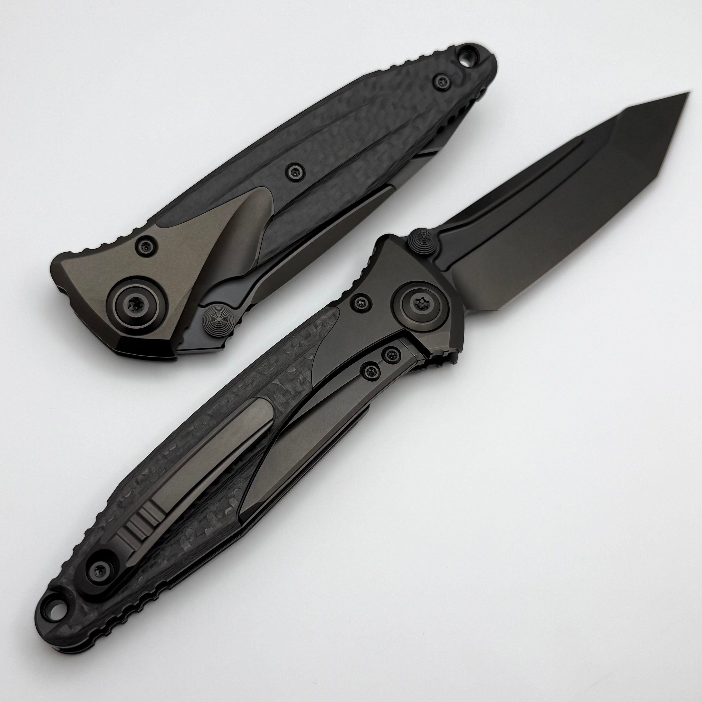 Microtech Socom Bravo DLC Tanto & Carbon Fiber Tactical Knife - Ultimate Heavy Duty