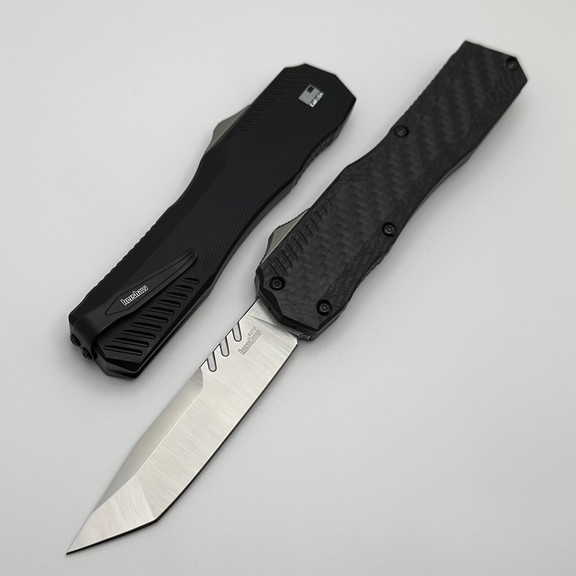 Kershaw Livewire Tanto: Premium Carbon Fiber & Aluminum Handle with Satin MagnaCut Blade