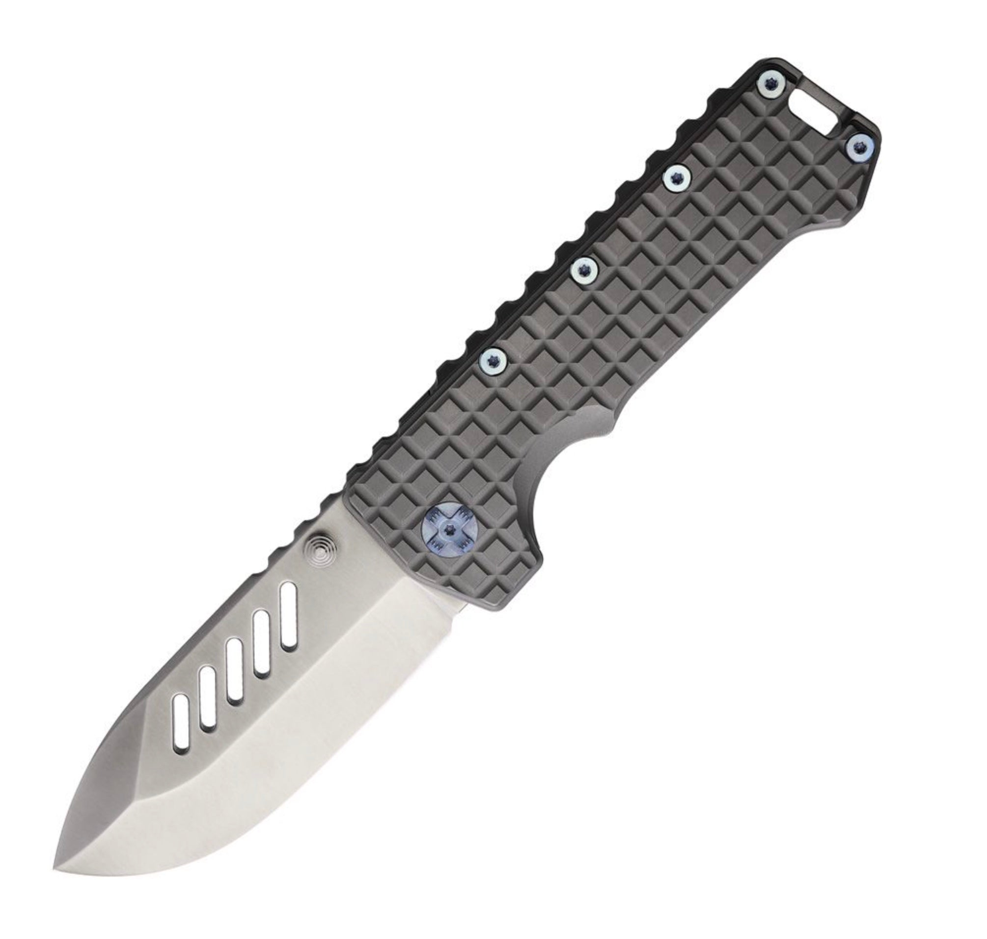 Premium PMP Knives Kodiak Frame Lock Titanium Folding Knife - M390 Steel & Blue Hardware