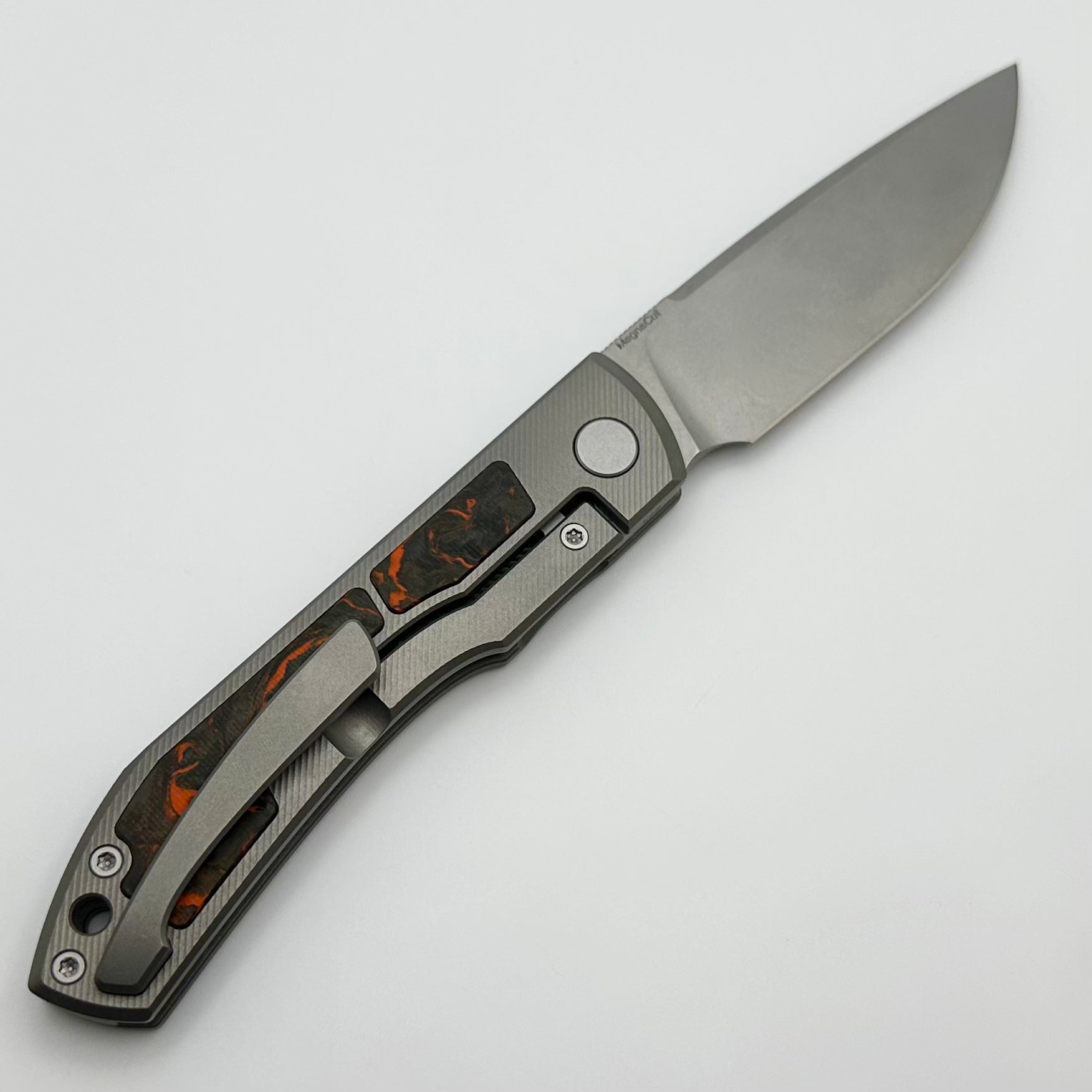 Ultimate Uldanov Sierra Knife - Titanium & Carbon Fiber, MagnaCut Steel, Front Flipper Design