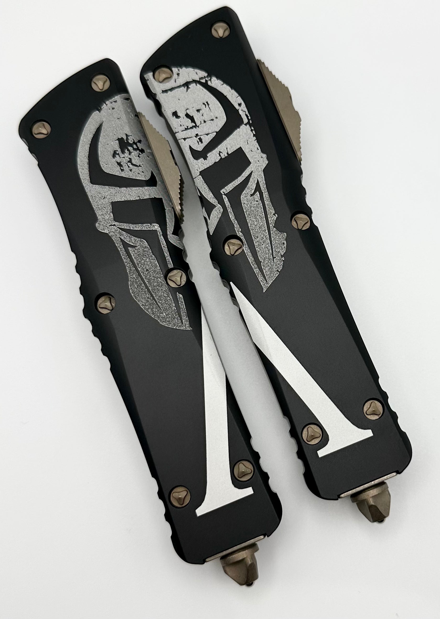 Ultimate Microtech Combat Troodon Set: Molon Labe Hellhound & Warhound Signature Series (Bronze Apocalyptic)