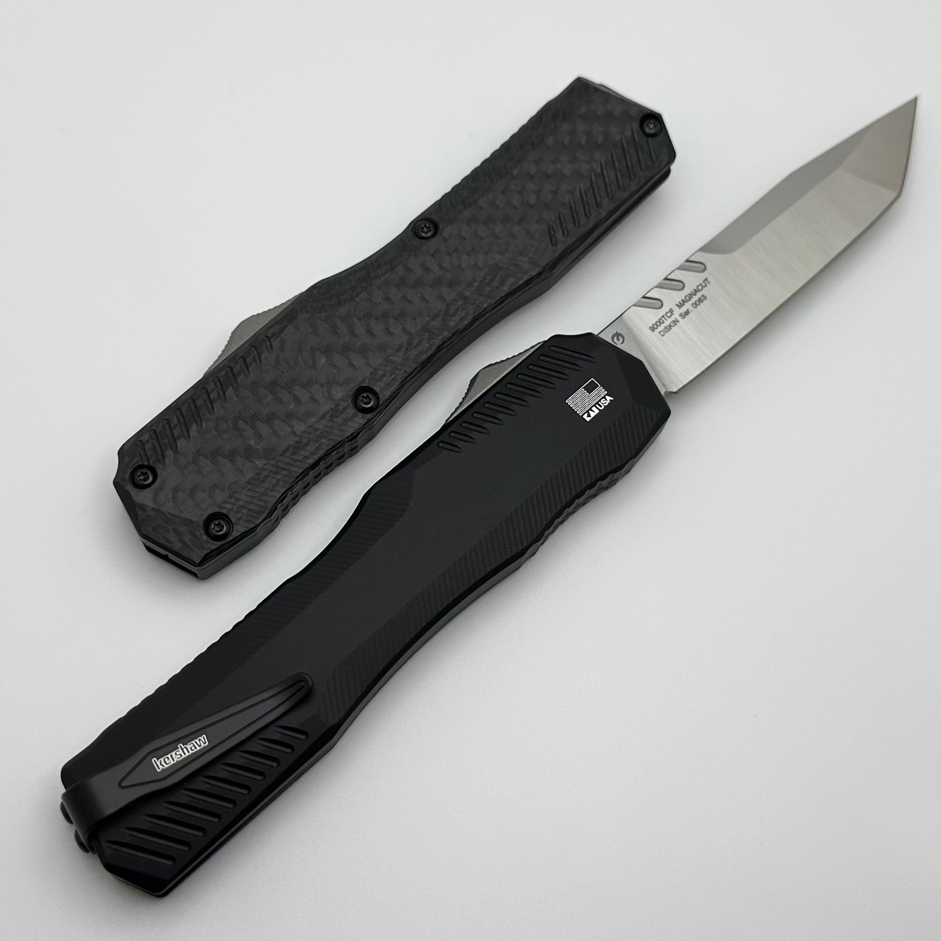 Kershaw Livewire Tanto: Premium Carbon Fiber & Aluminum Handle with Satin MagnaCut Blade