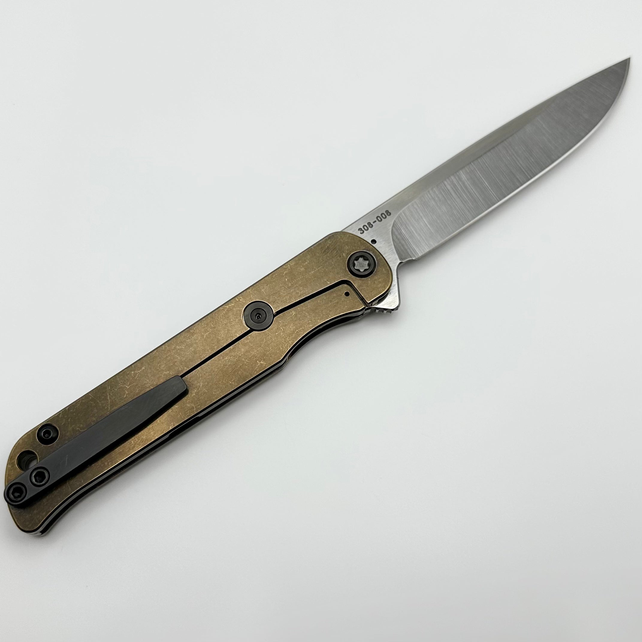 Medford T-Bone Ultimate Bronze Titanium Flipper Knife with Tortoise Shell Inlay & S45VN Blade