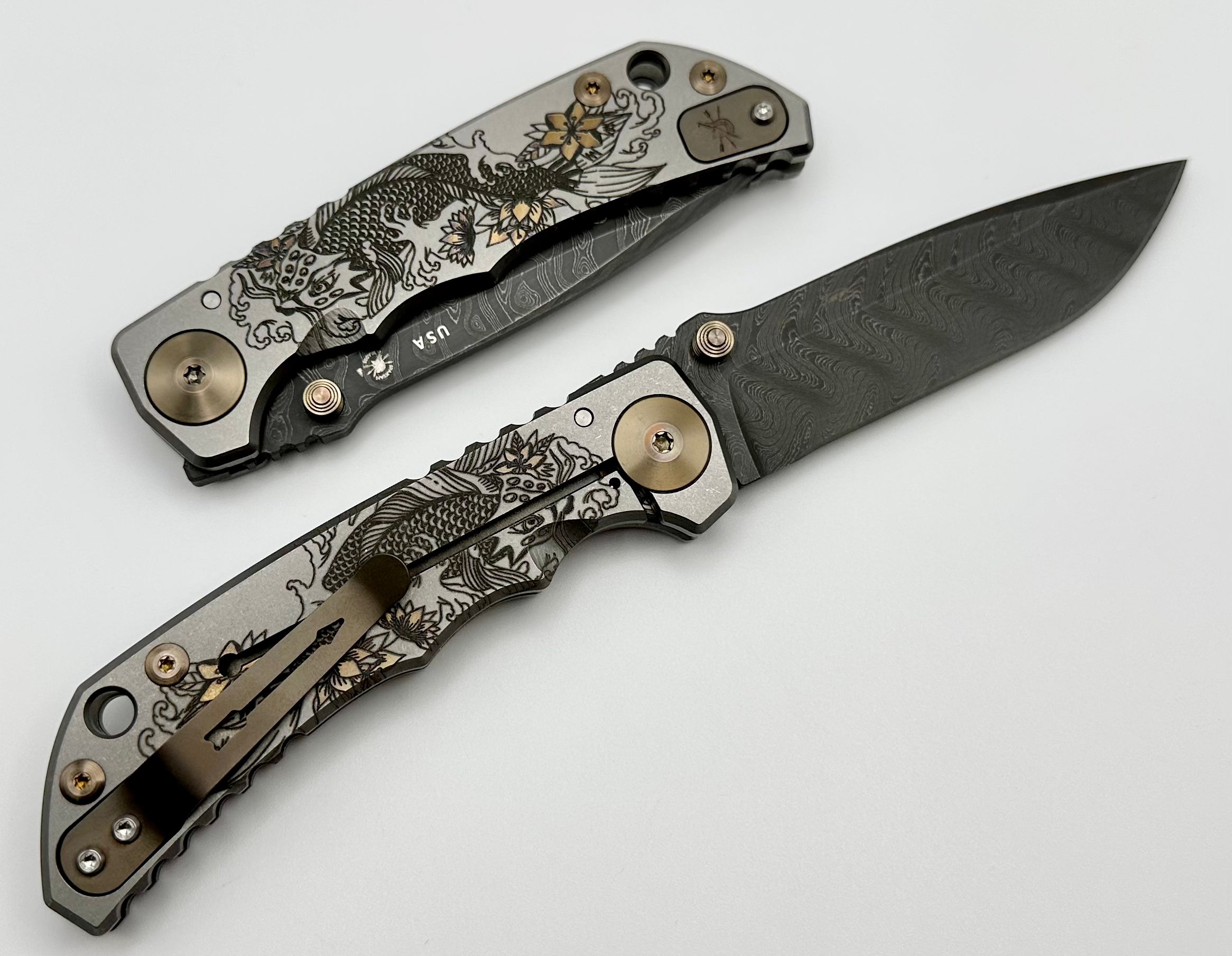 Premium Spartan Blades Harsey Folder 2022 Special Edition - Koi Fish Damascus