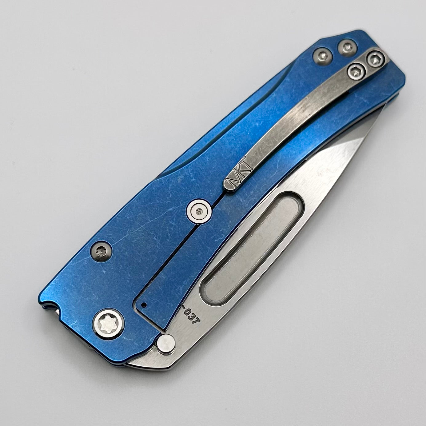 Medford Slim Midi LH Left-Handed EDC Knife - S45VN Blade & Blue Tumbled Handles