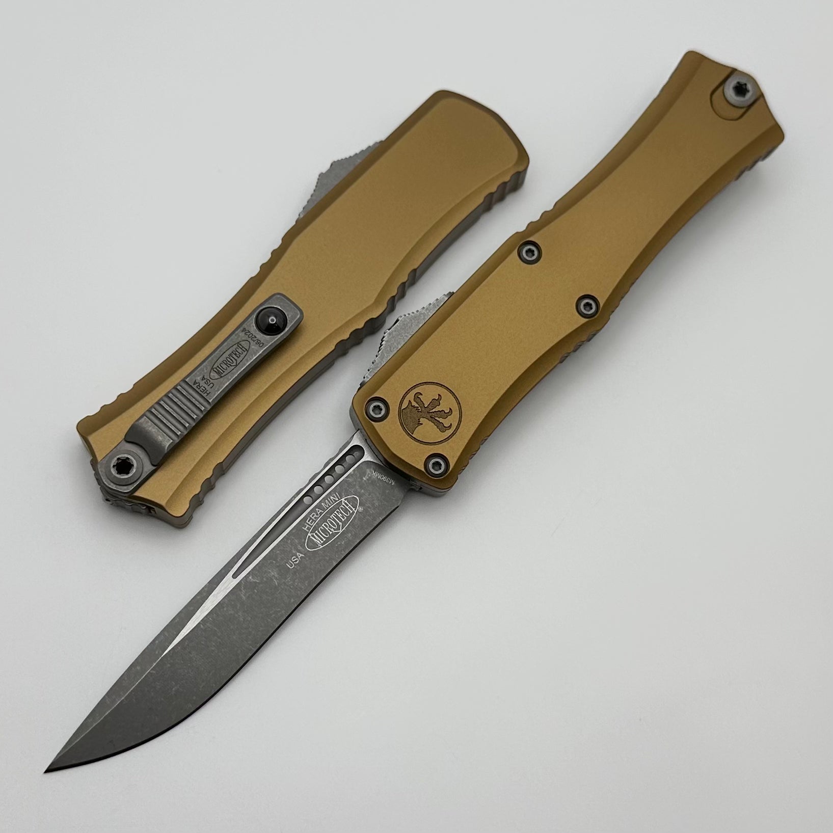 Microtech Mini Hera Apocalyptic Recurve - Premium EDC Knife with Tan Handle
