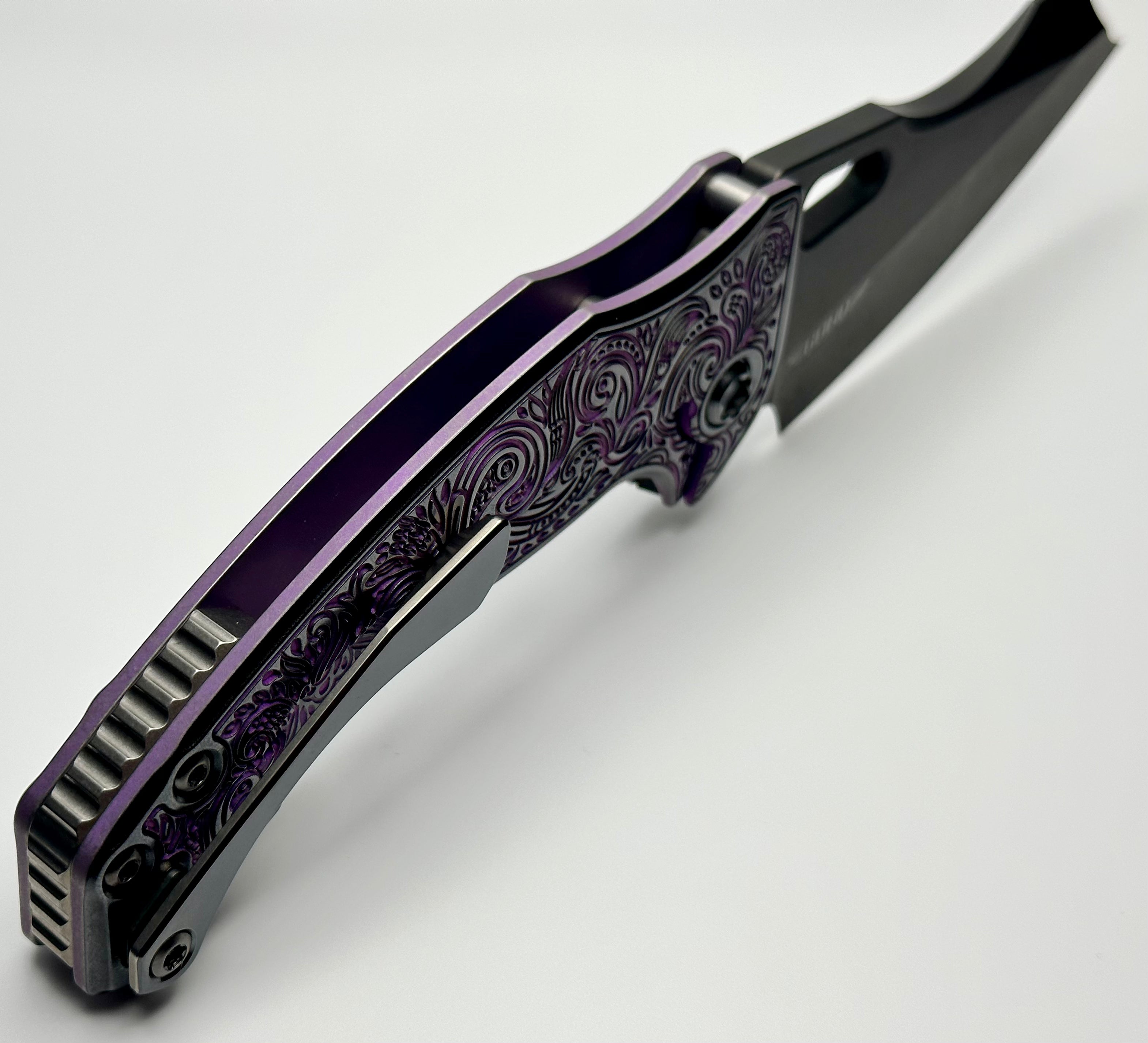 Borka Blades Premium Shylock Purple Natas & DLC Knife by Mike Bond