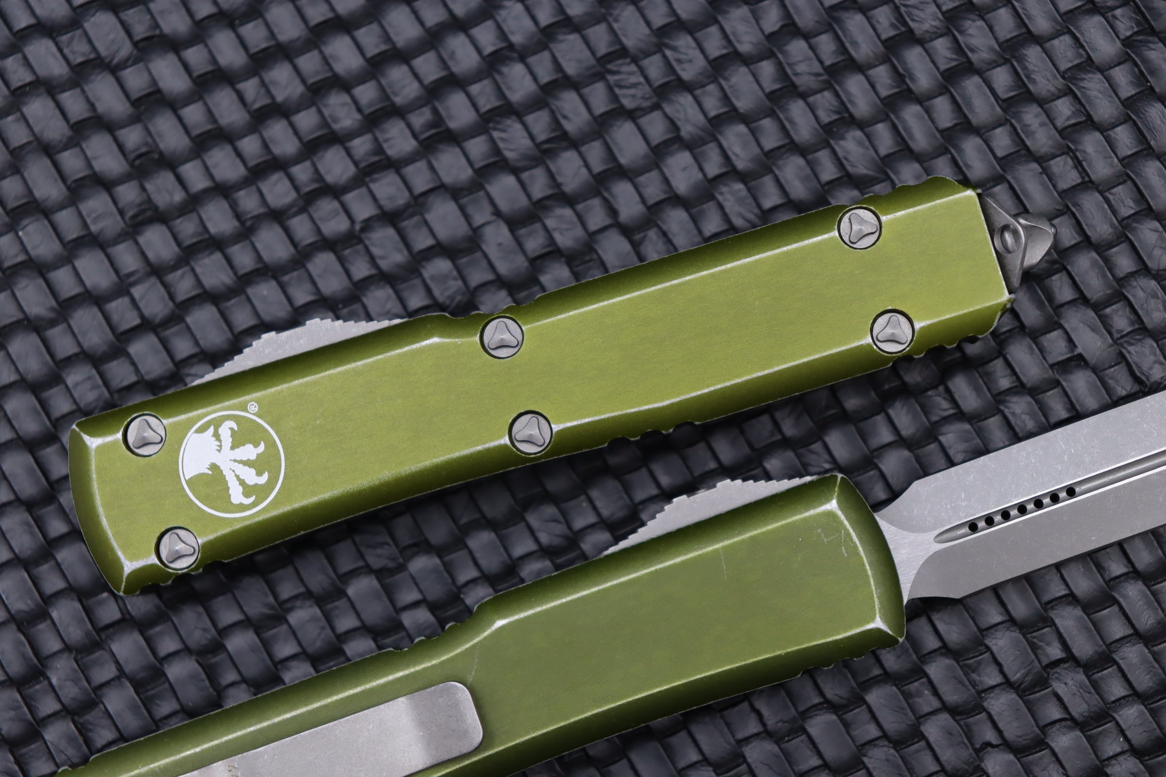 Microtech Ultratech Premium Double Edge Knife - Distressed OD Green