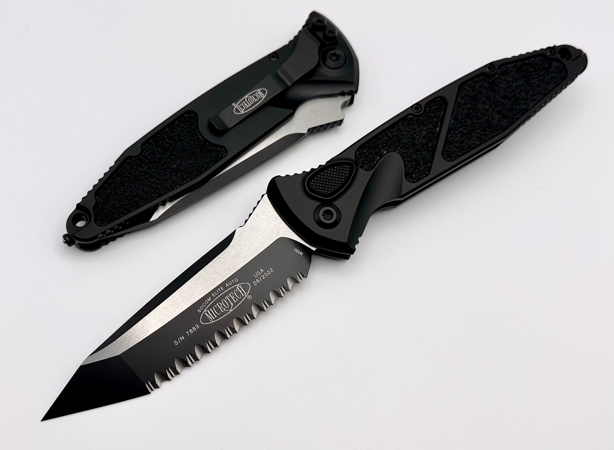 Microtech Socom Elite S/E Full Serrated Auto Black Tactical Knife - Ultimate Precision Tool