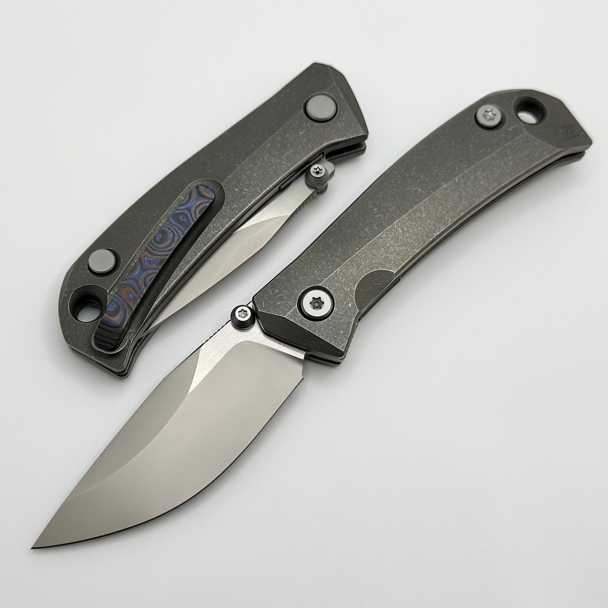 Premium Custom Knife Factory Brat - M398 Blade & Titanium/ZircuTi Design