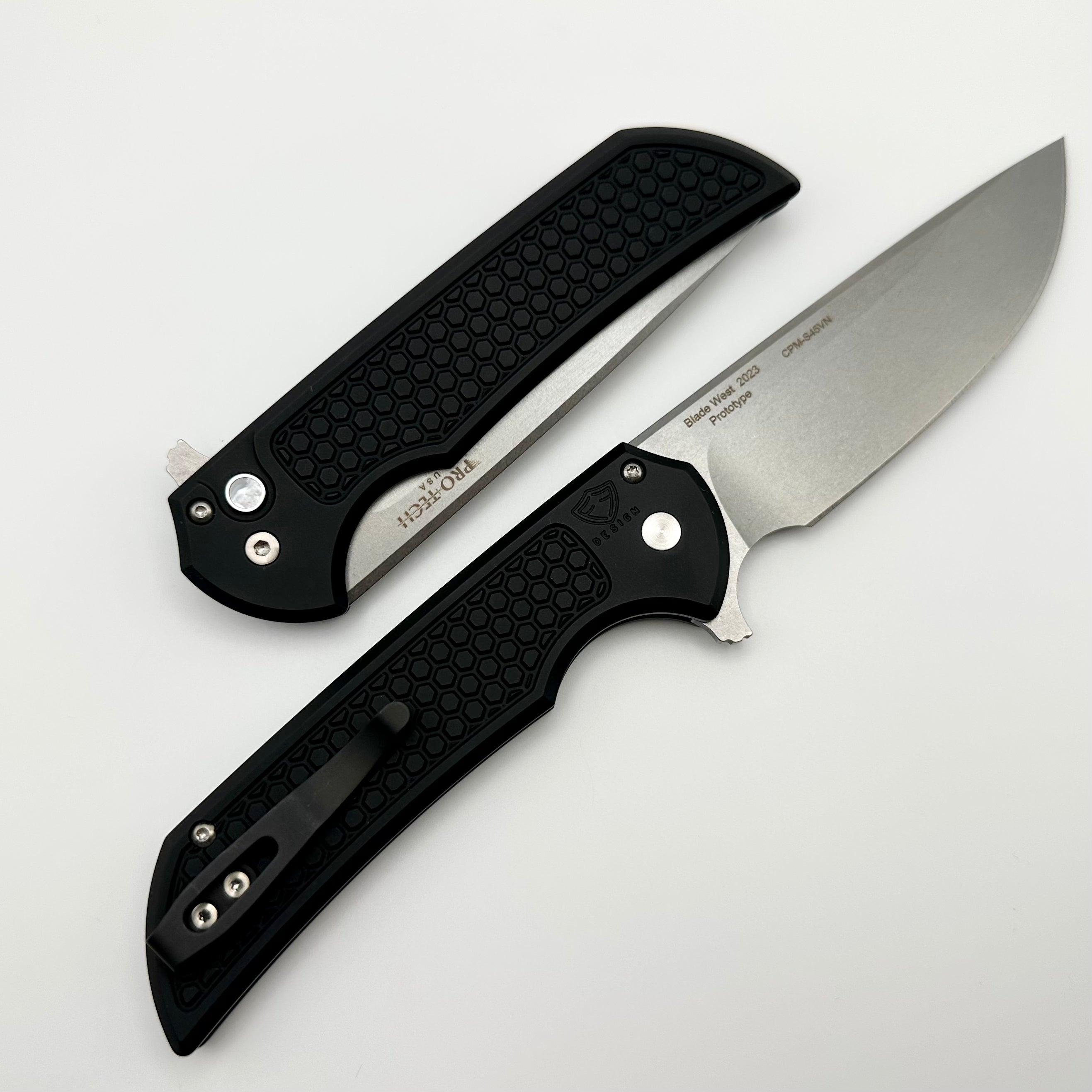 Pro-Tech Mordax Ultimate EDC Knife - Black Honeycomb Handle & Stonewash S45VN Blade | 2023 Edition