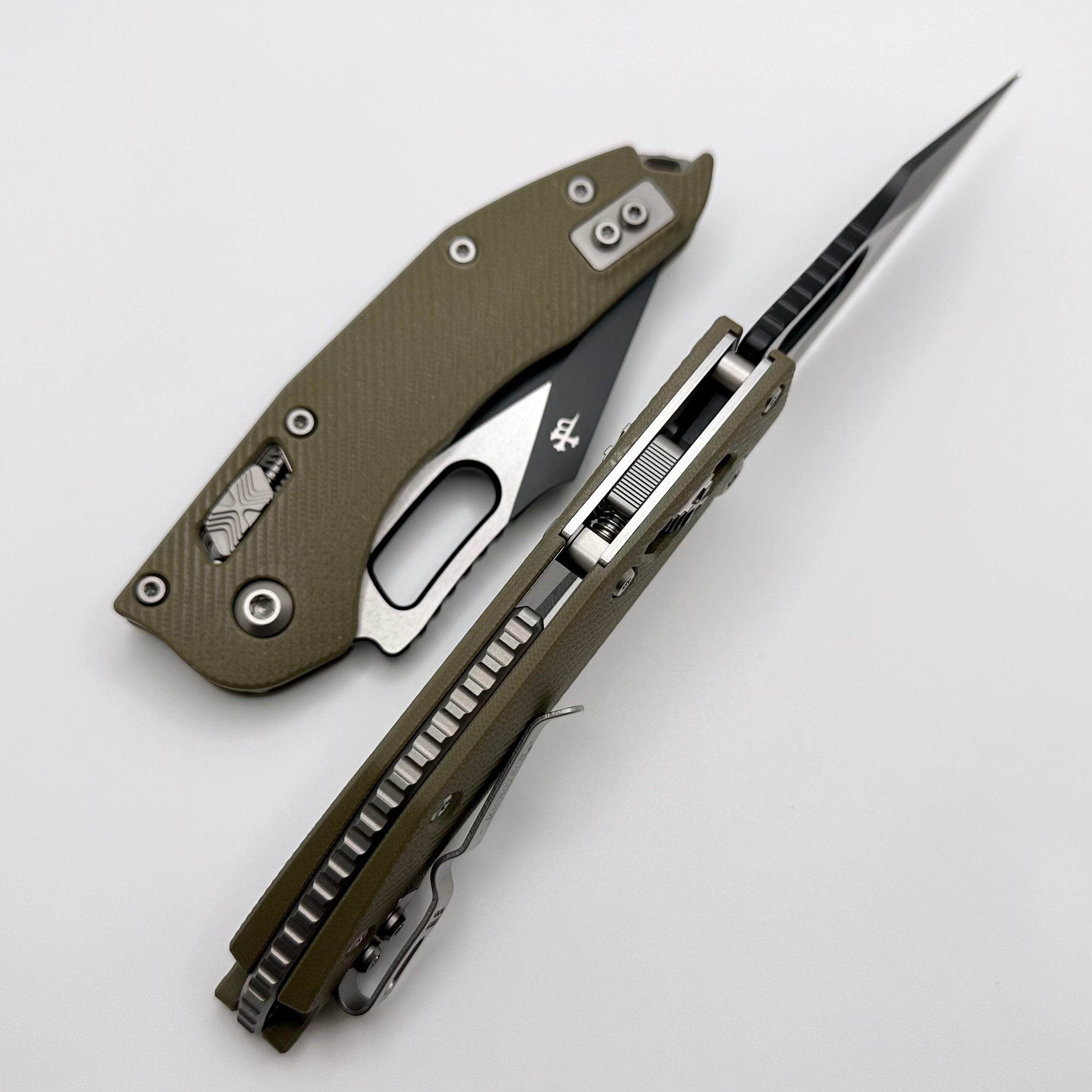 Microtech Stitch RAM LOK Premium Tactical Knife - OD Green G-10 & Black M390MK Blade