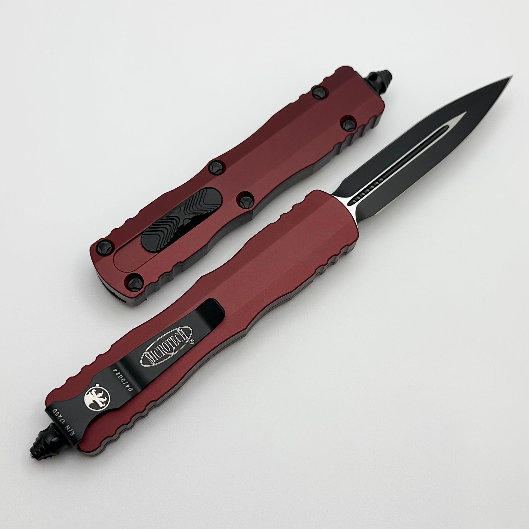 Microtech Dirac Double Edge Black & Merlot - Ultimate Everyday Knife