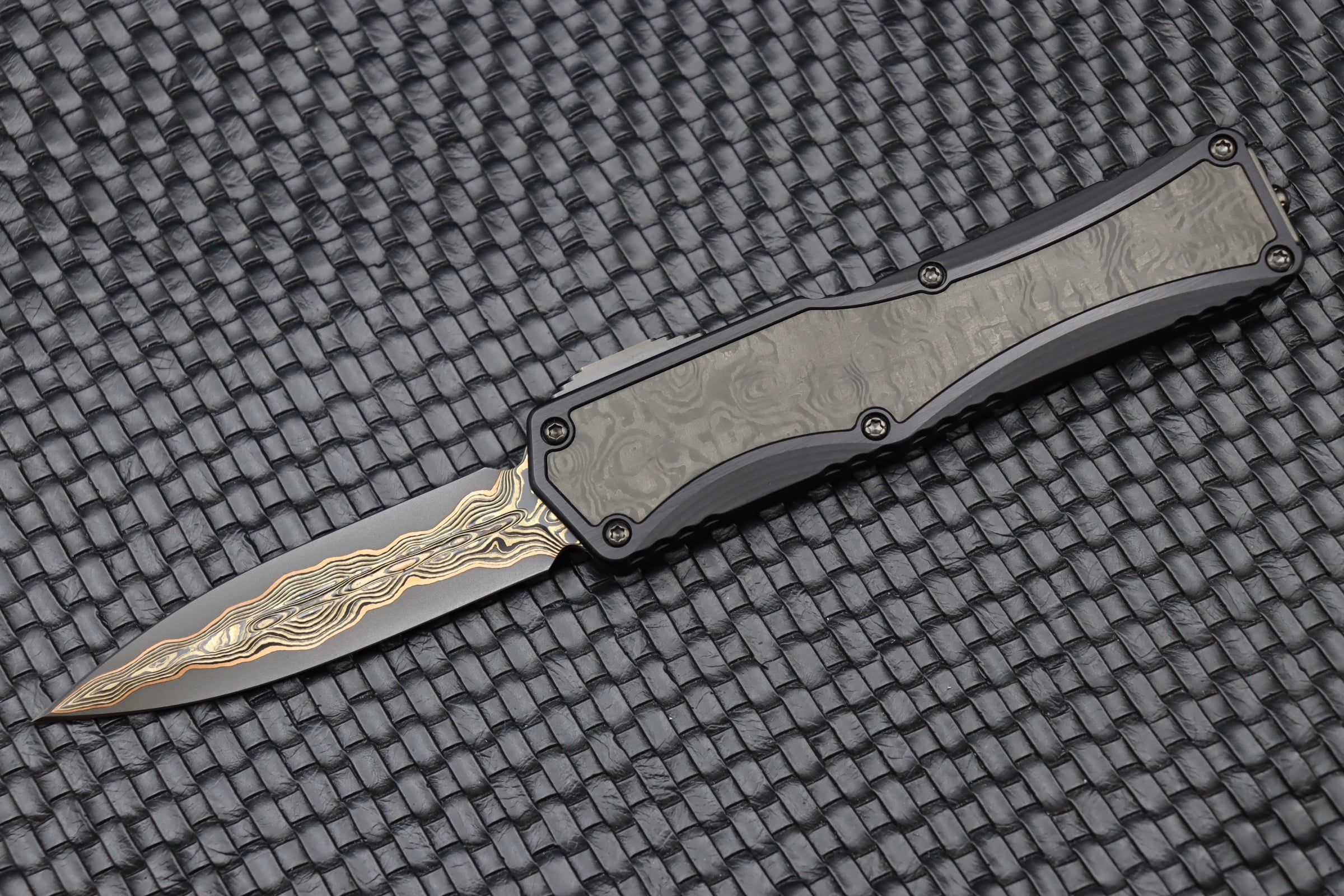 Premium Heretic Knives Colossus: Fat Carbon & Baker Forge Damascus Double Edge