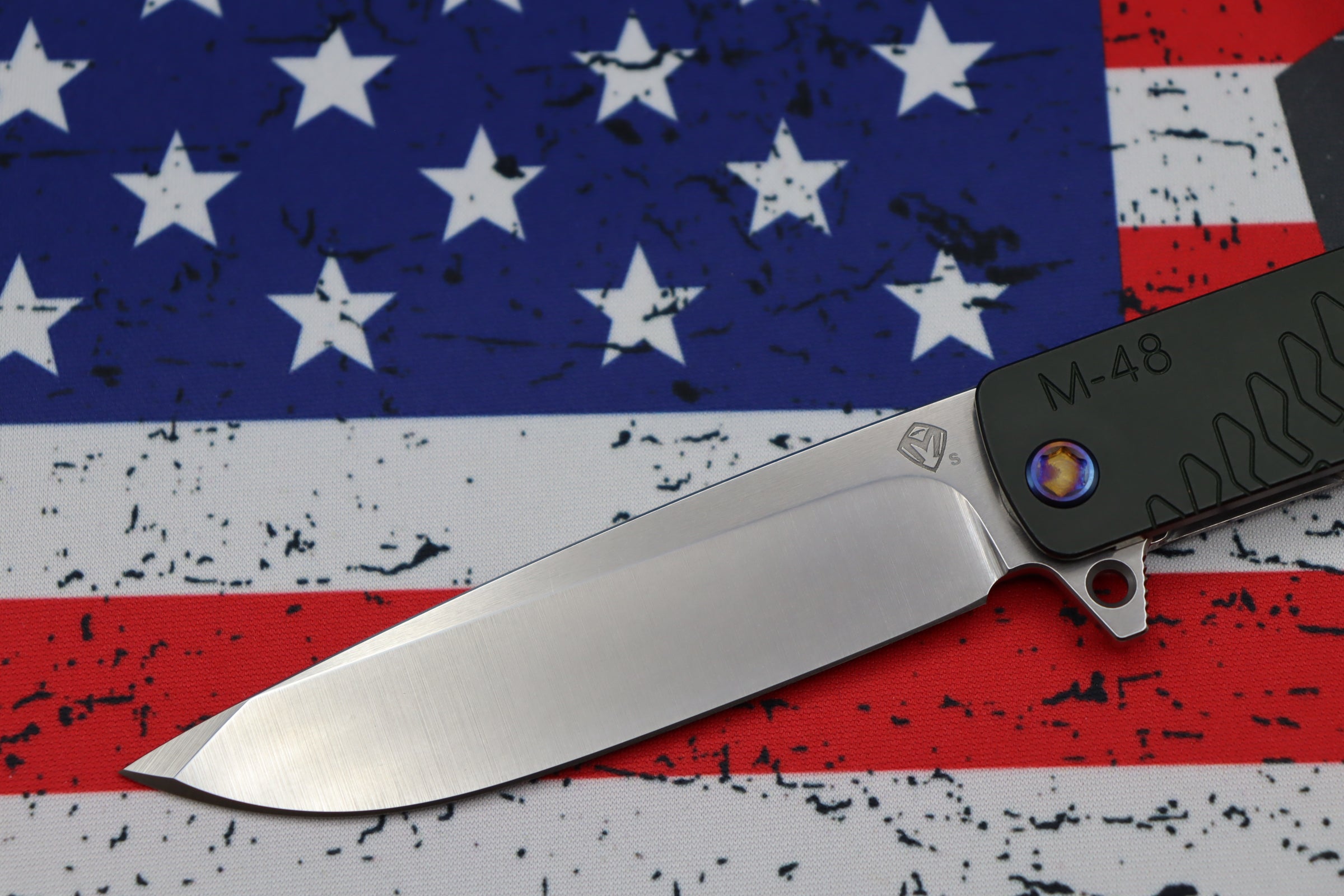 Medford M-48 Premium Tactical Flipper Knife - Green Aluminum Handle with S35VN Blade