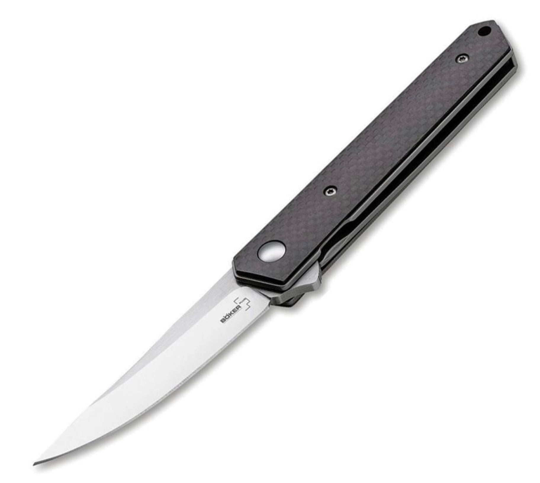 Boker Mini Kwaiken Flipper Linerlock Carbon Fiber & D2 BO256 - Premium Compact Tactical Knife