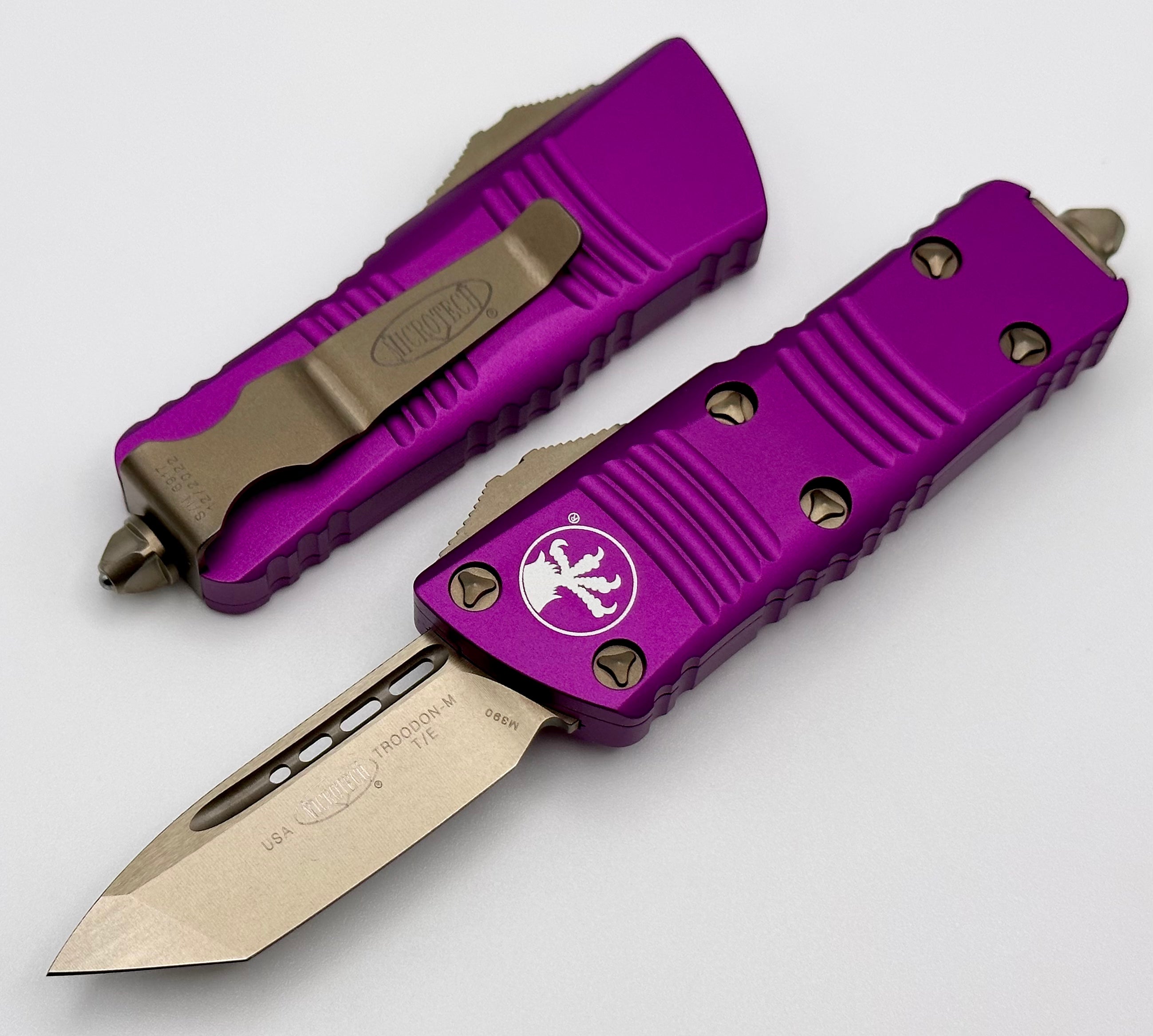 Premium Microtech Troodon Mini Bronze Tanto & Violet - Ultimate EDC Knife