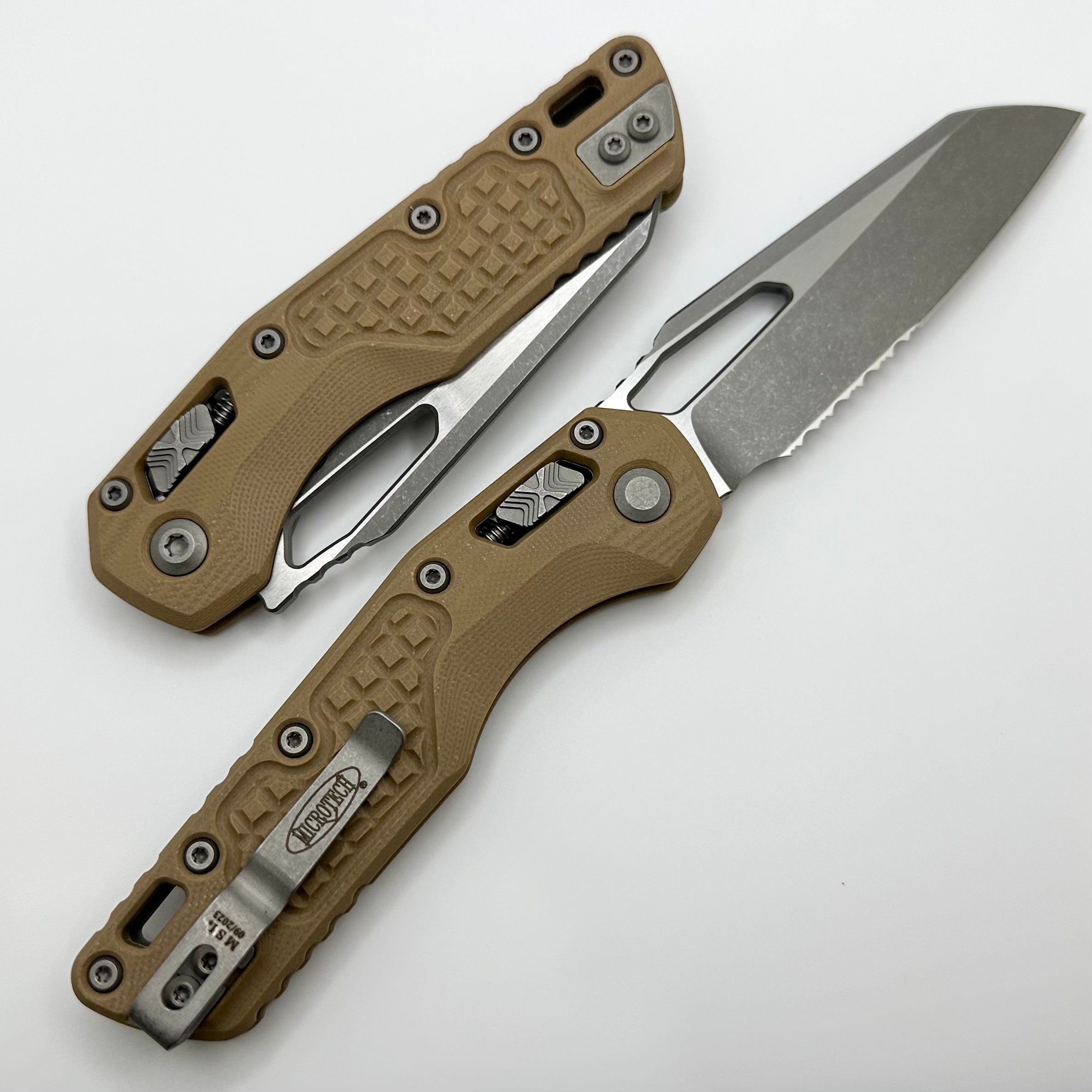 Microtech MSI RAM LOK Frag Tan G-10 Folding Knife | Premium M390MK Blade