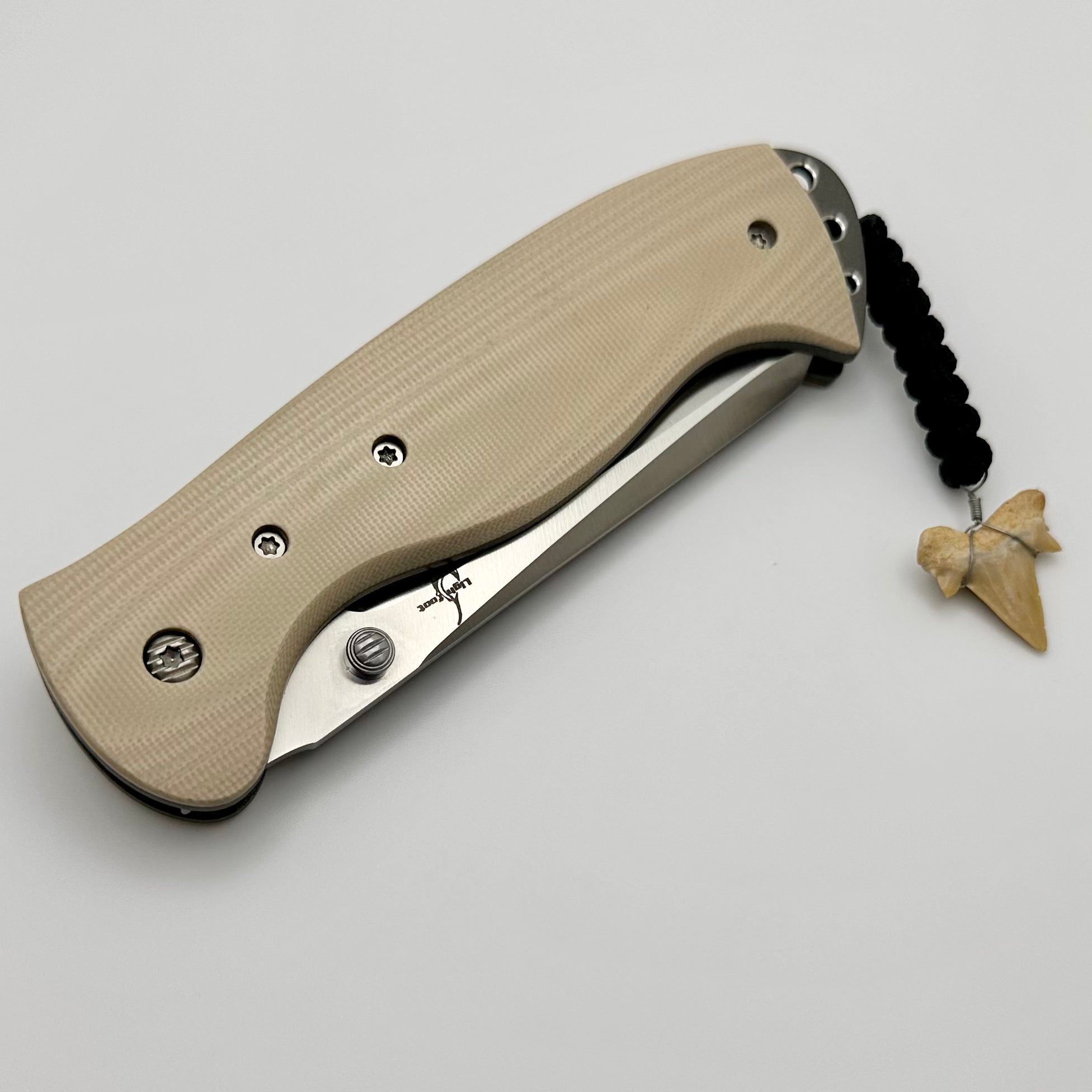 Premium Greg Lightfoot Custom Folding Knife with White G-10 Handle