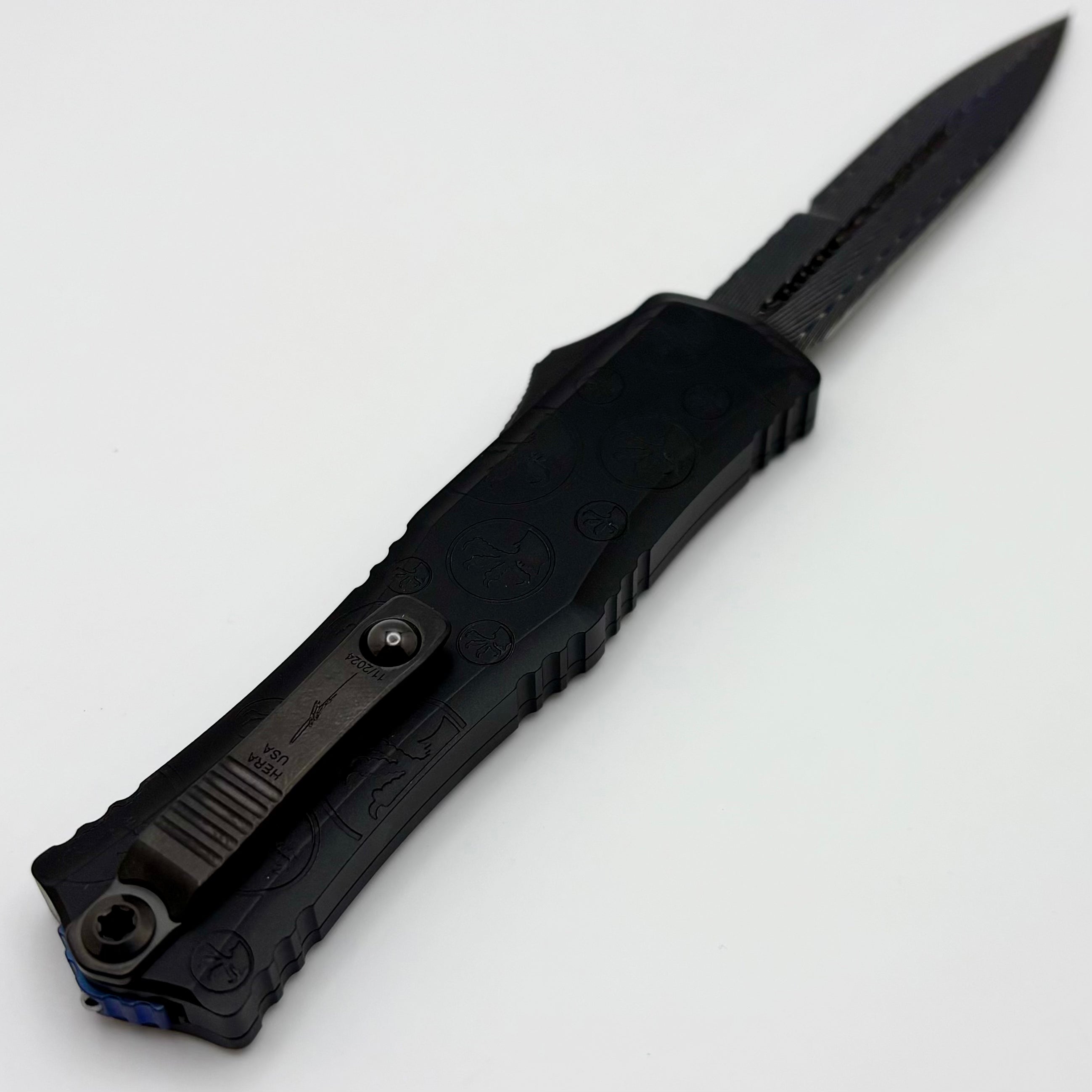 Microtech Marfione Select Hera II Mini - Premium Damascus Blade with Black Claw Burst Handle