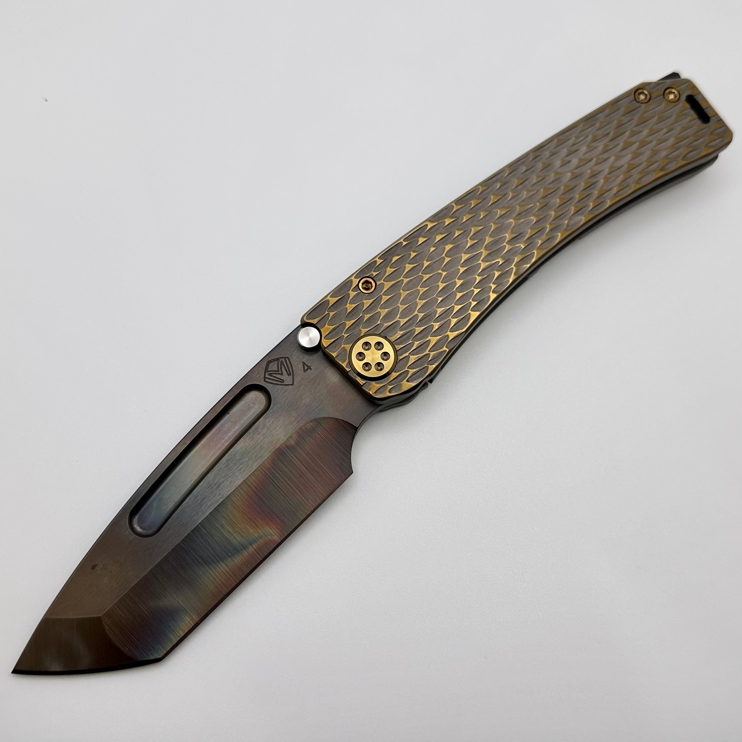 Premium Medford Marauder H Tactical Knife - Bead Blast Finish, Bronze Dragon Skin Handles & S45VN Vulcan Tanto Blade