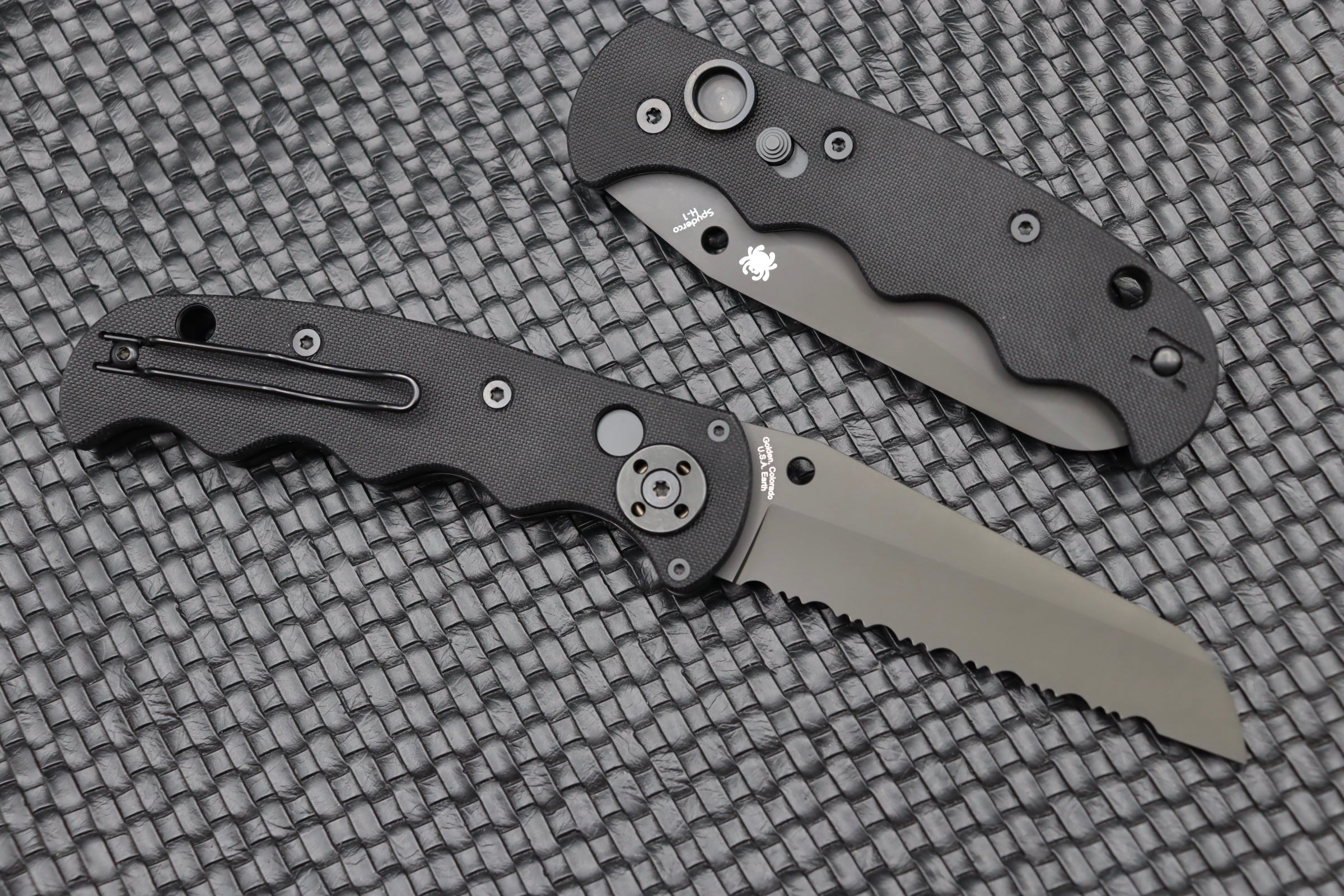 Spyderco Autonomy Black Tactical Knife - Ultimate G-10 Handle & H-1 Serrated Blade