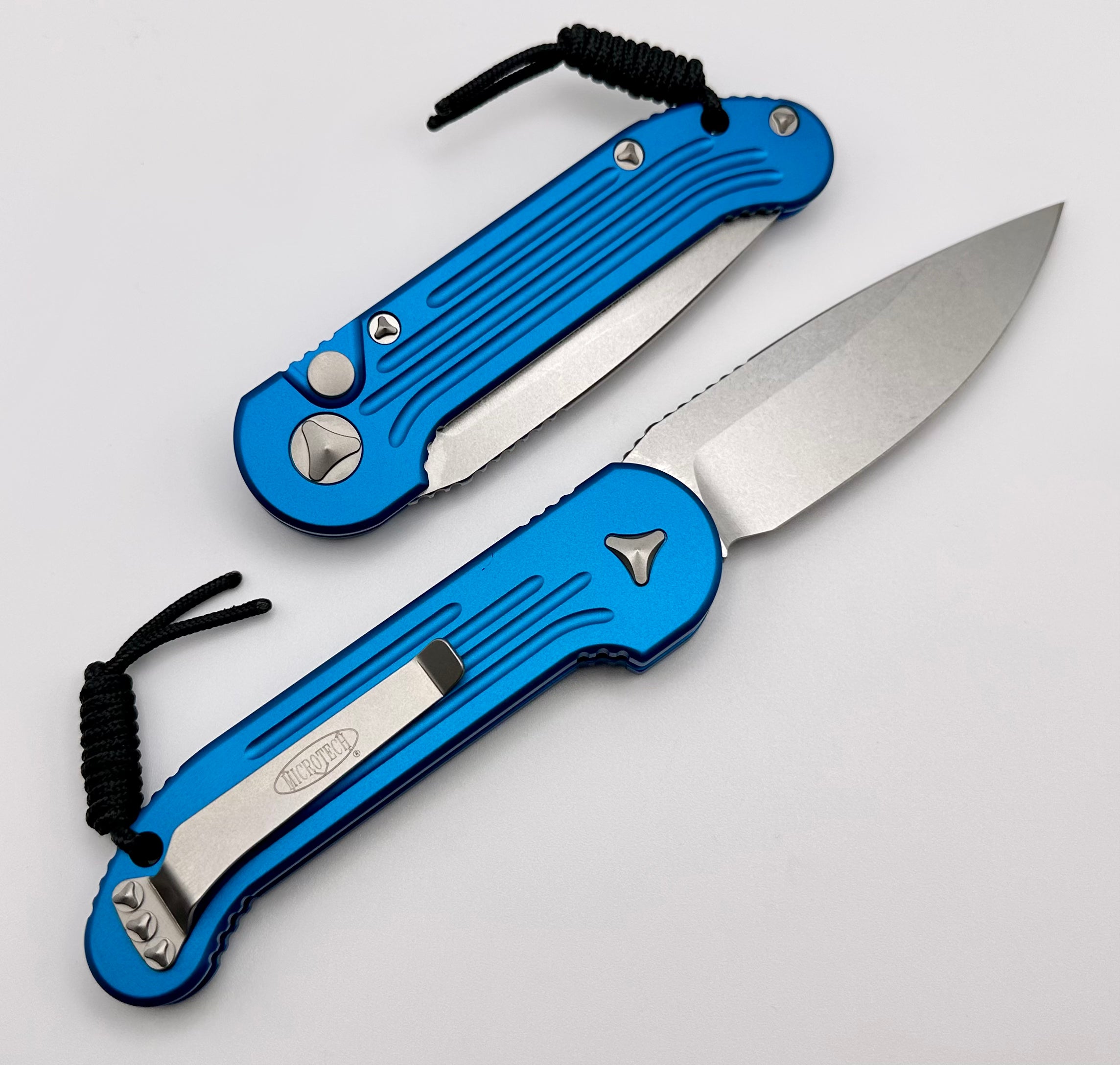 Premium Microtech L.U.D.T Tactical Folding Knife - Blue & Stonewash