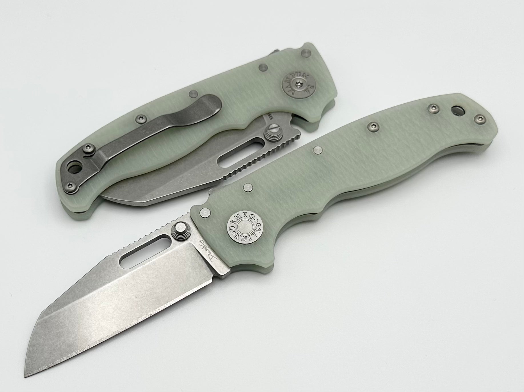 Demko AD20.5 Premium Folding Knife - S35VN Shark Foot Blade & Natural Jade G-10