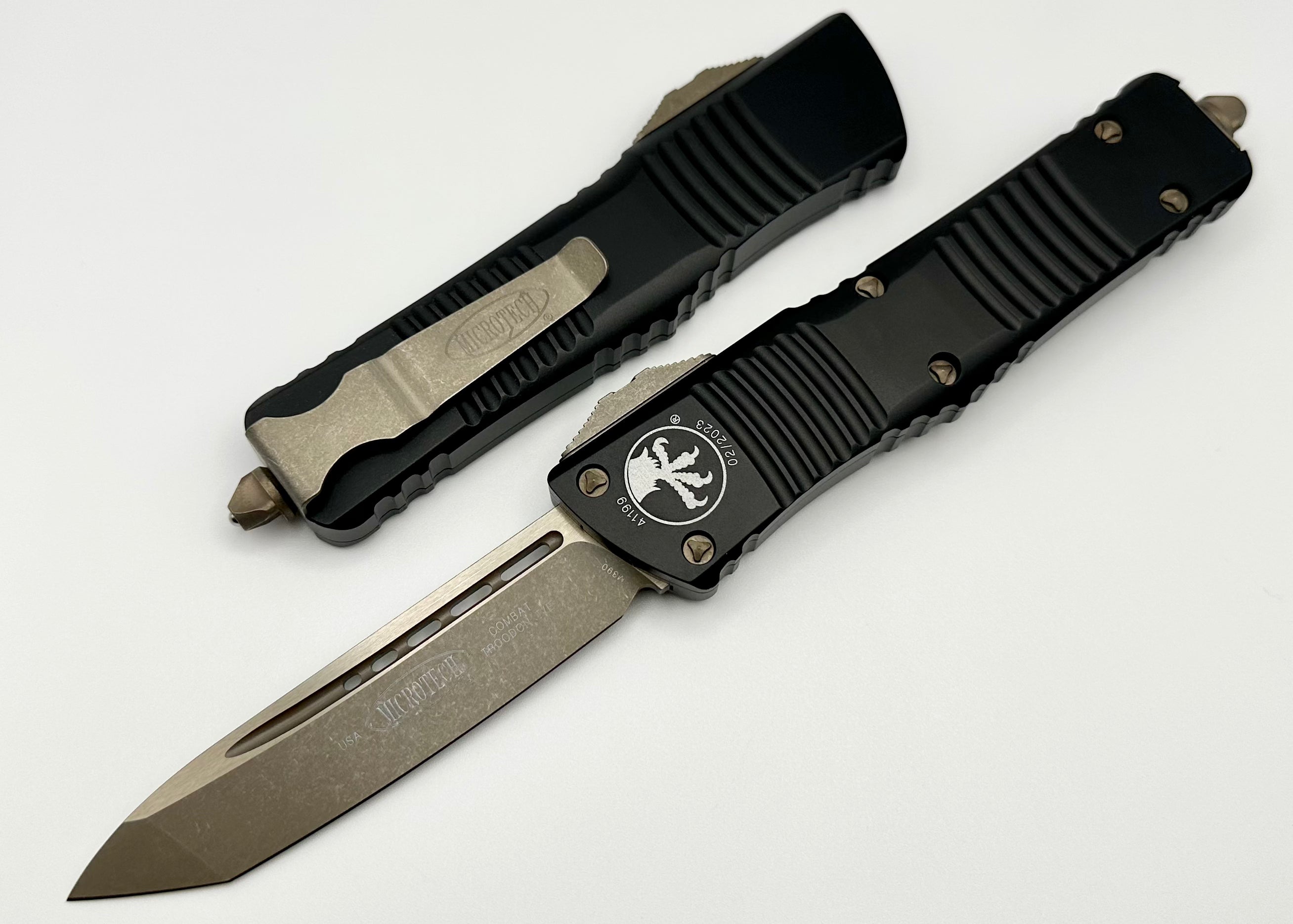 Ultimate Combat Troodon Tanto Tactical Knife - Bronze Apocalyptic & Black