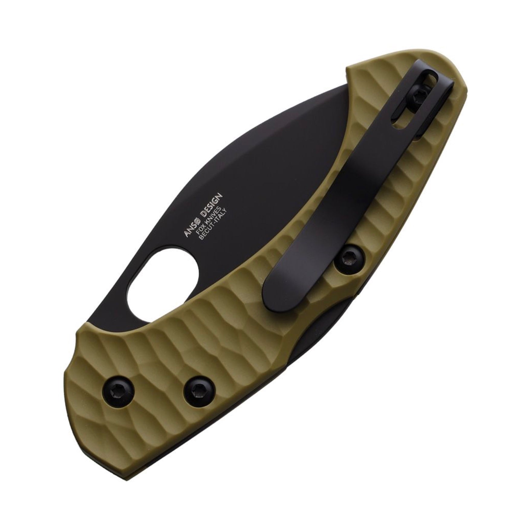 Fox Knives Zero 2.0 Ultimate EDC Pocket Knife - OD Green FRN Handle & Black Becut Blade