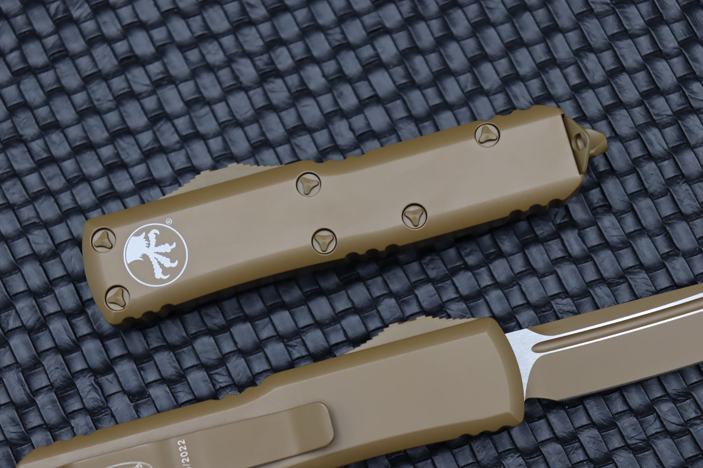 Premium Microtech UTX-85 Tanto Cerakote Tan EDC Knife