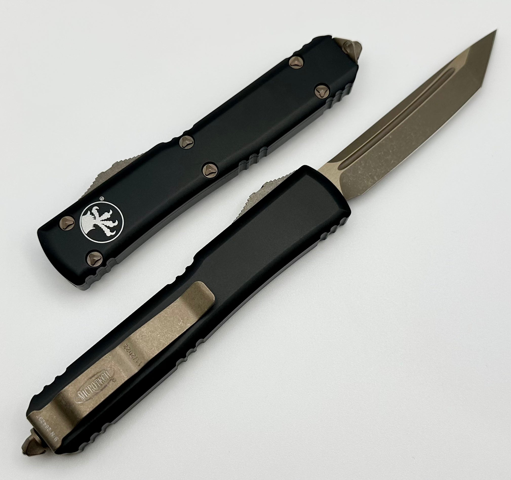 Premium Microtech Ultratech Tanto Bronze Apocalyptic Knife - Black 123-13AP