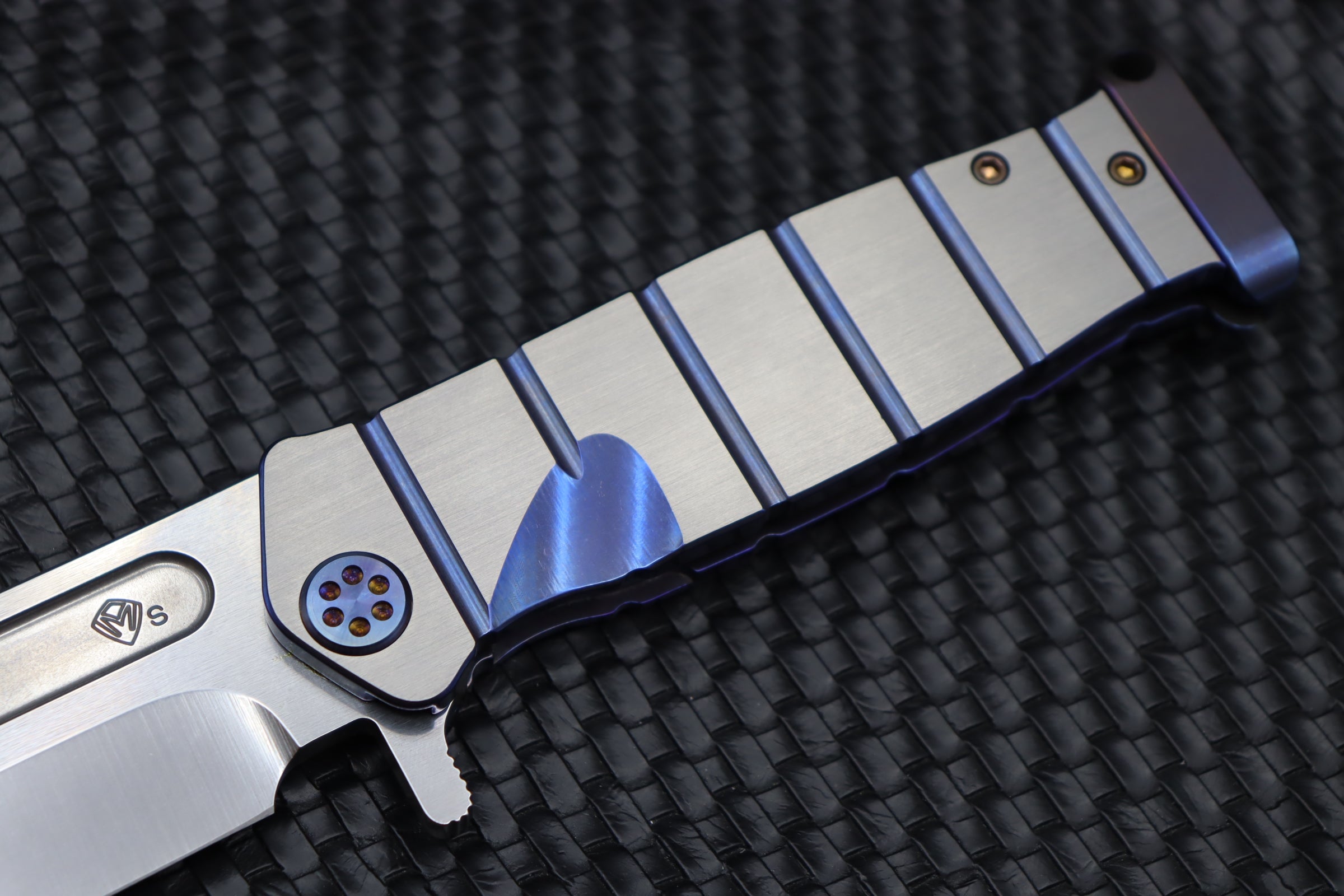 Medford USMC Fighter Flipper: Premium S35VN Blade with Titanium Handles & Flamed Hardware