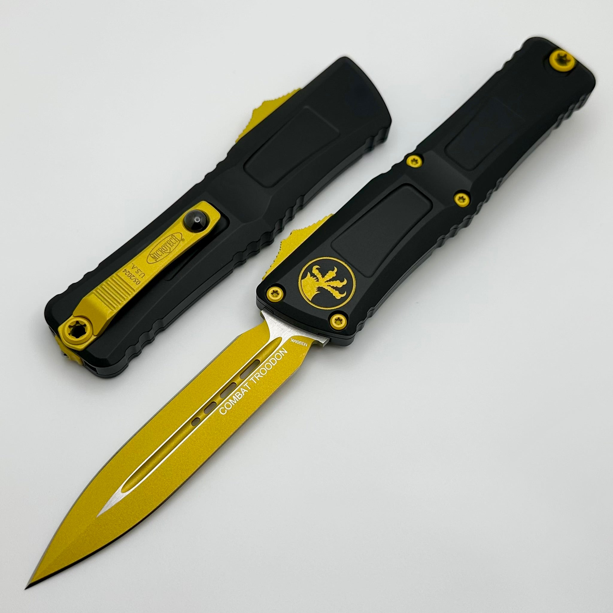 Microtech Combat Troodon Gen III Ultimate Tactical Knife - Black D/E with Yellow Accents