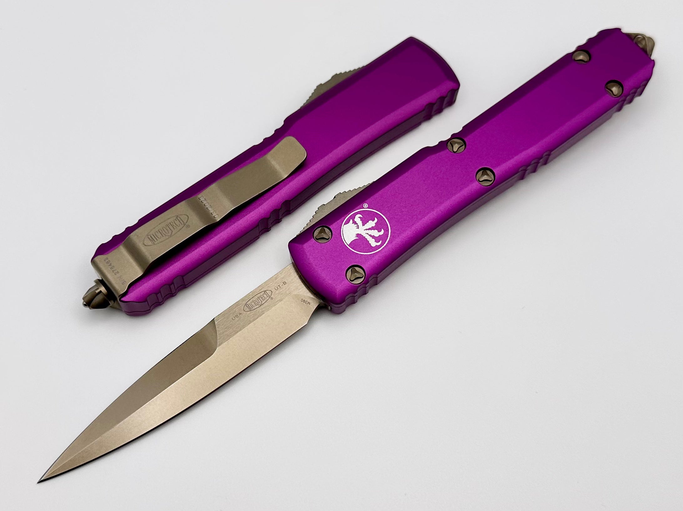 Microtech Ultratech Premium OTF Knife - Bronze & Violet Bayonet Grind