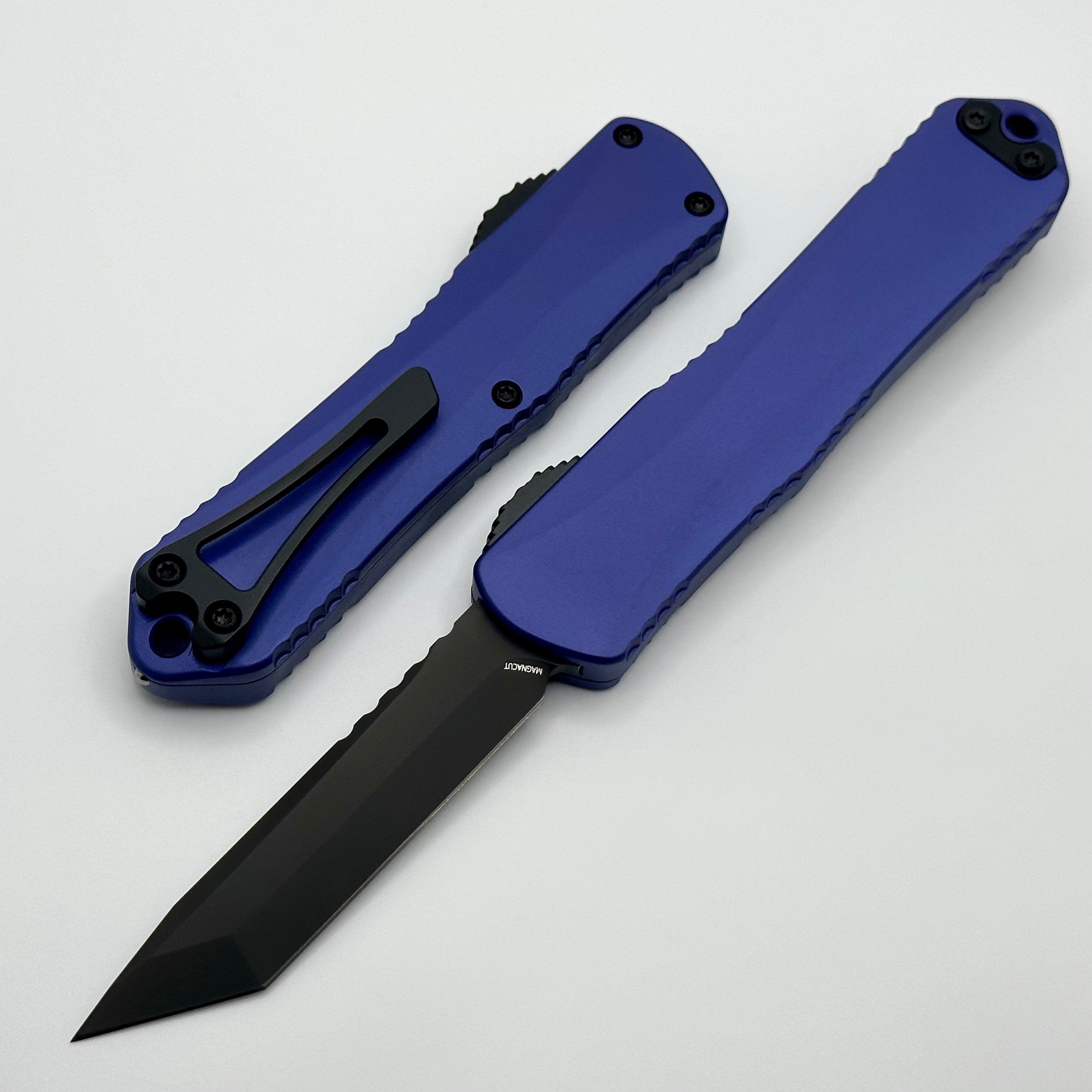 Heretic Knives Manticore E - Premium Purple Handle & DLC Tanto MagnaCut Tactical OTF Knife