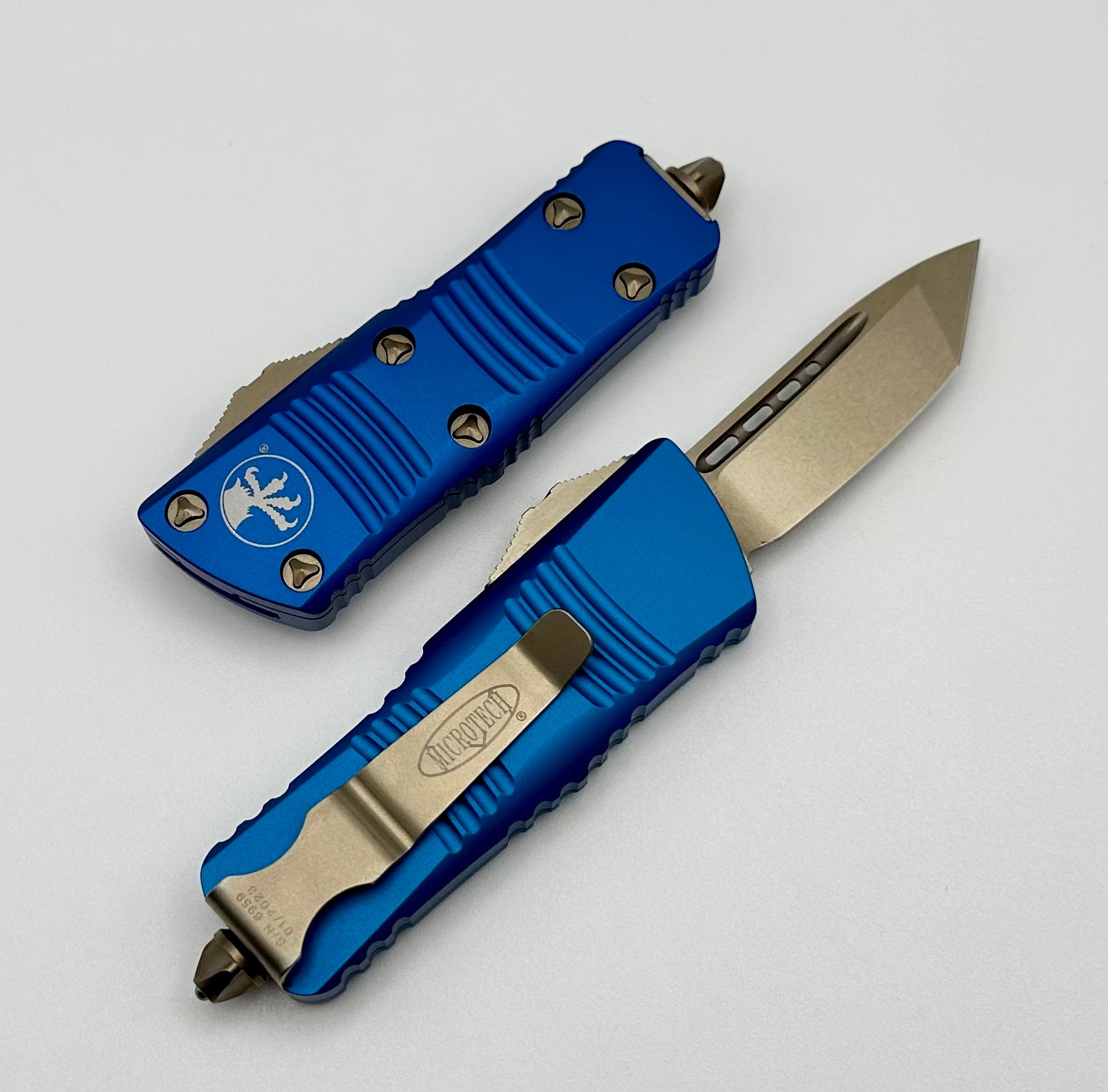 Premium Microtech Troodon Mini Bronze Tanto & Blue - Ultimate EDC Knife