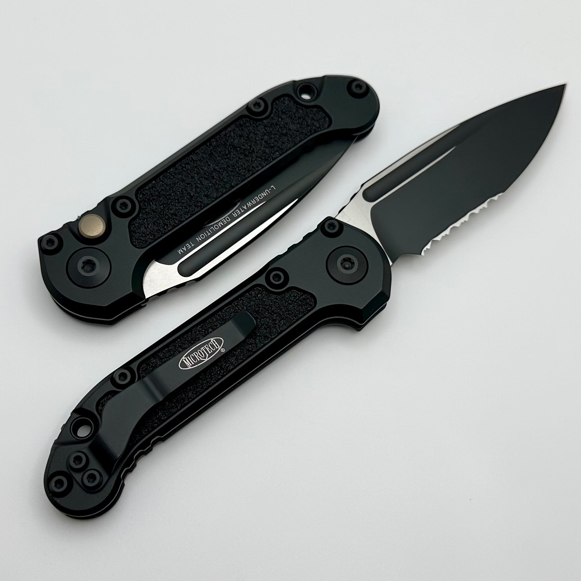 Microtech LUDT Gen III Black Tactical Knife - Premium Partial Serrated Edge