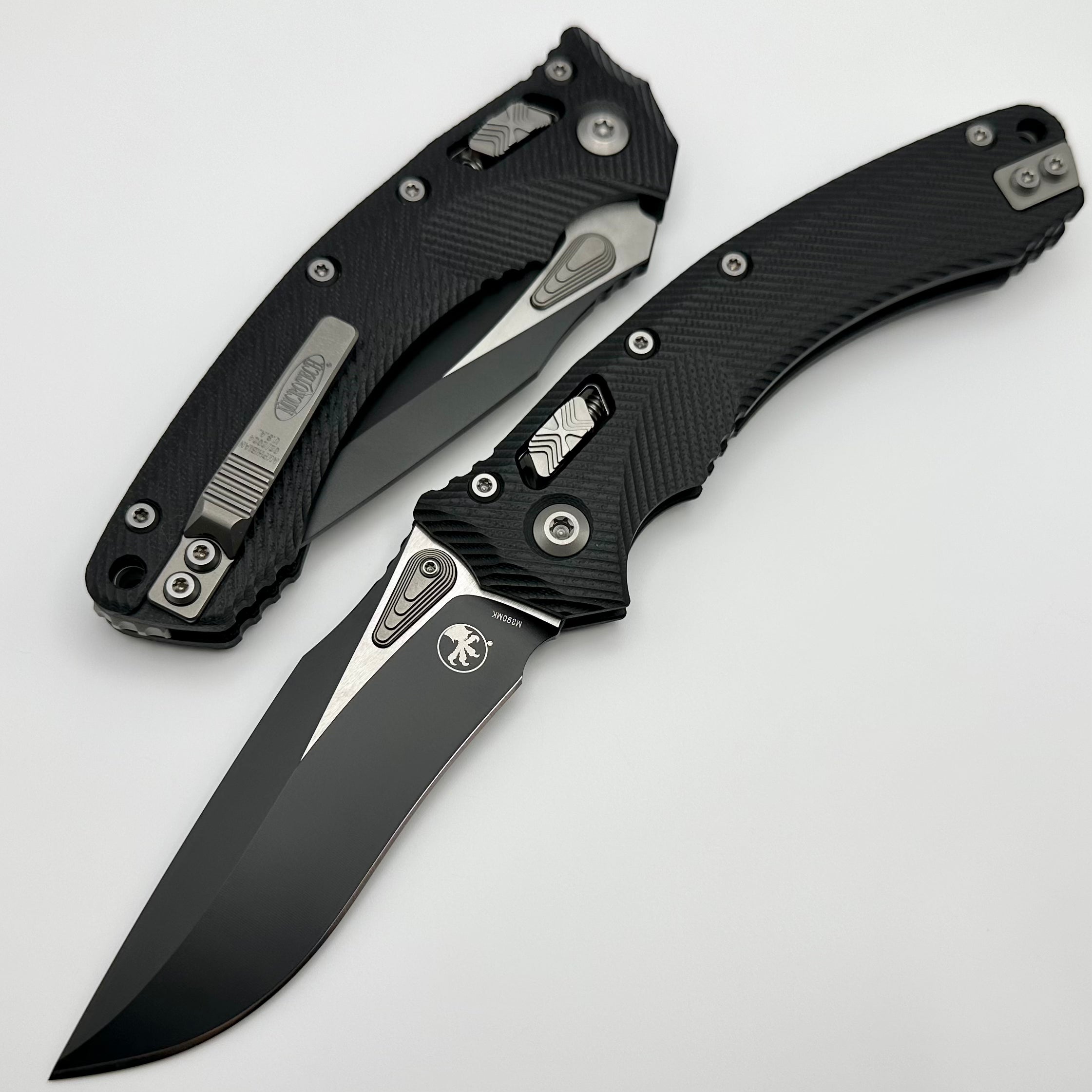 Microtech Amphibian RAM LOK Premium Tactical Knife - Black Fluted G-10 & M390MK Blade