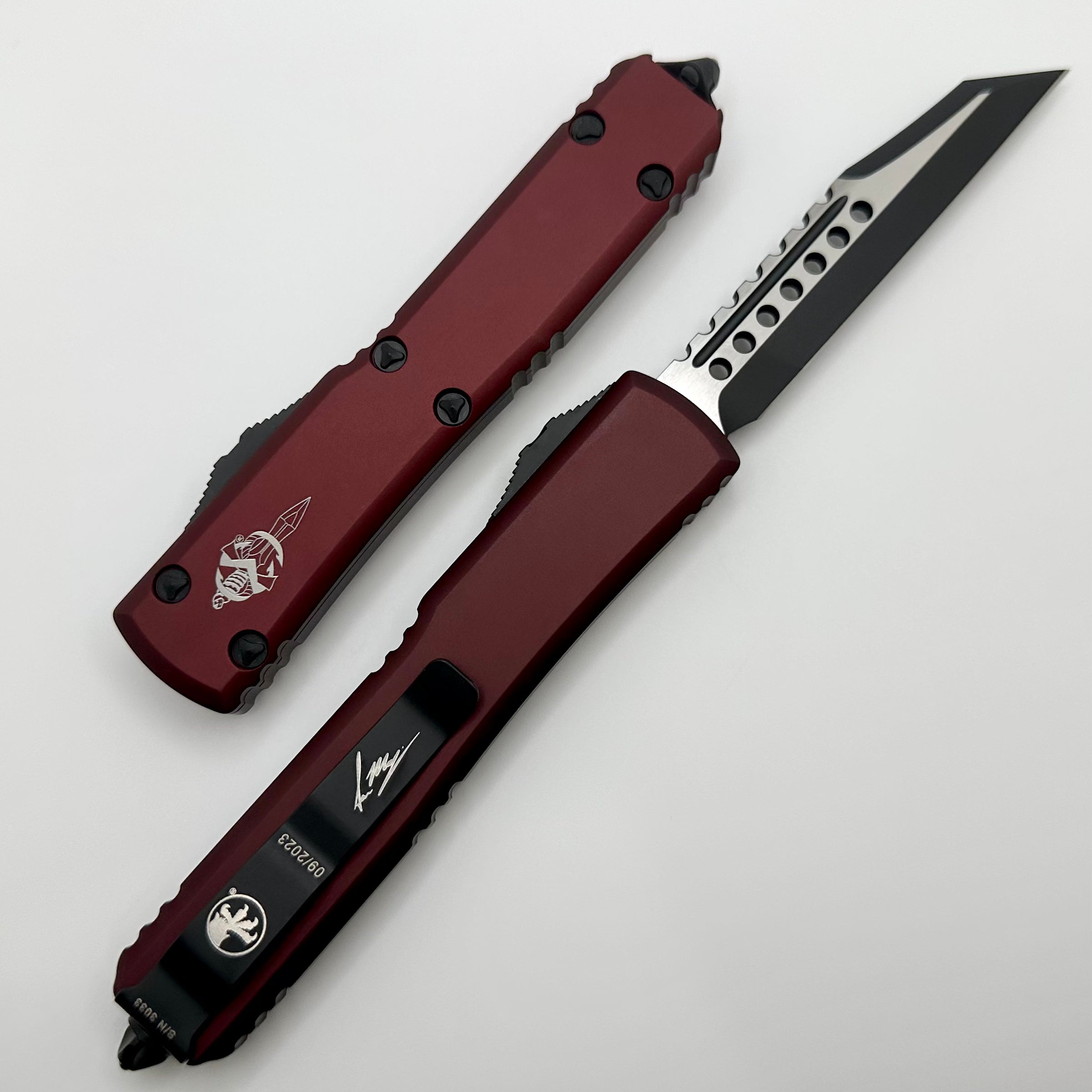 Premium Microtech Ultratech Warhound Merlot Signature Series Knife - Ultimate OTF Performance