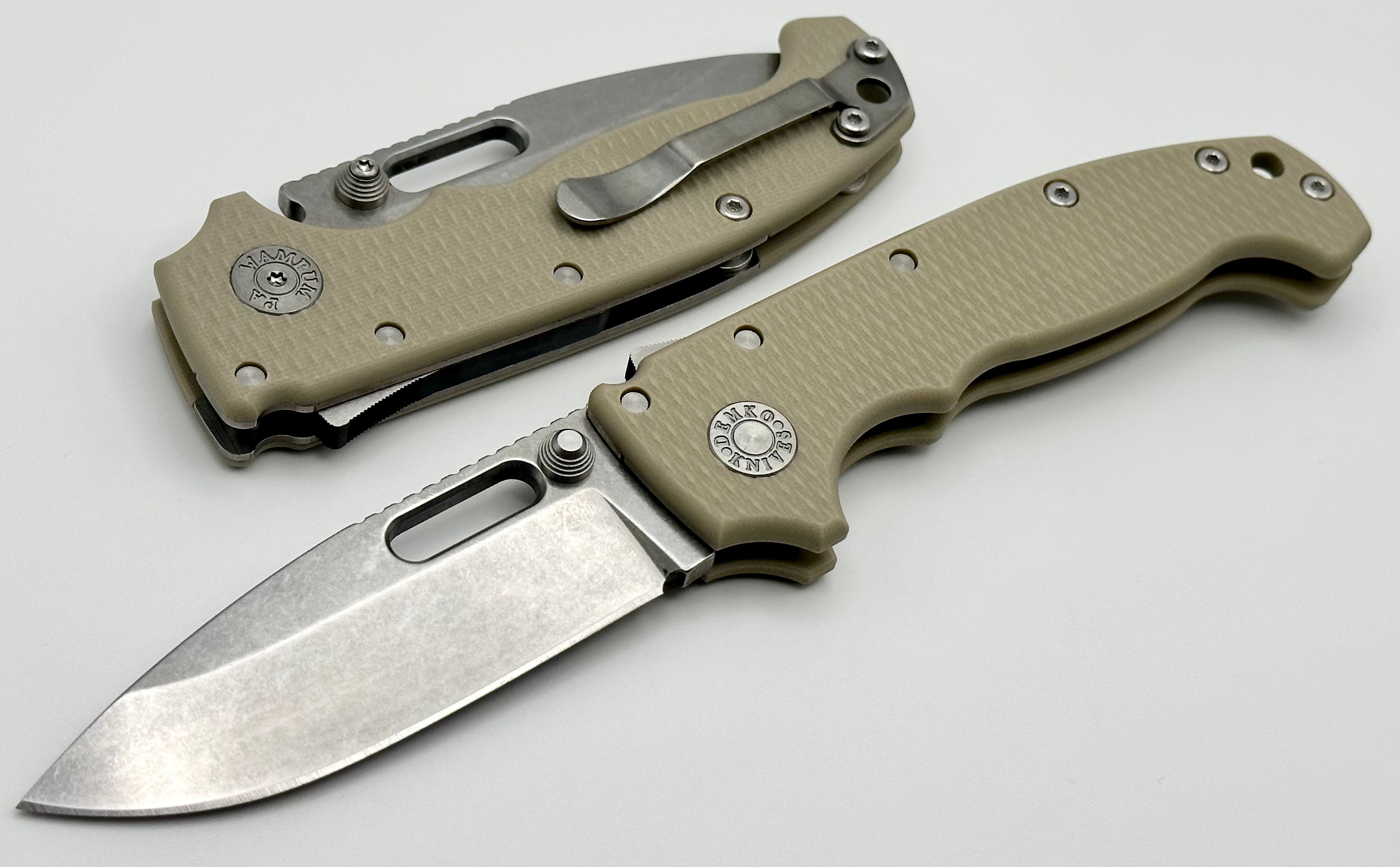 Premium Demko MG AD20 Drop Point Knife - Tan G-10 Handle | Exclusive Limited Edition