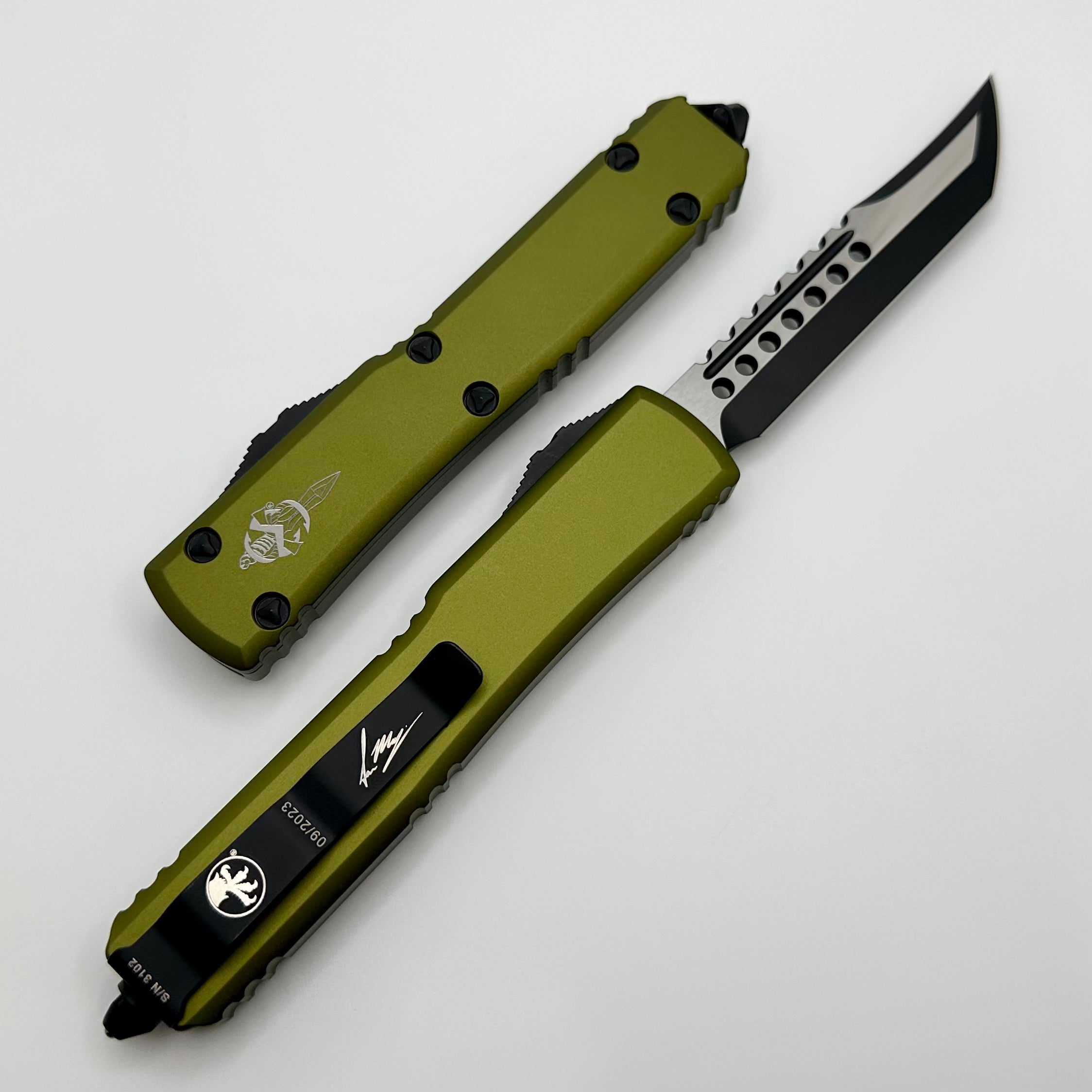 Premium Microtech Ultratech Hellhound OD Green Tactical Knife