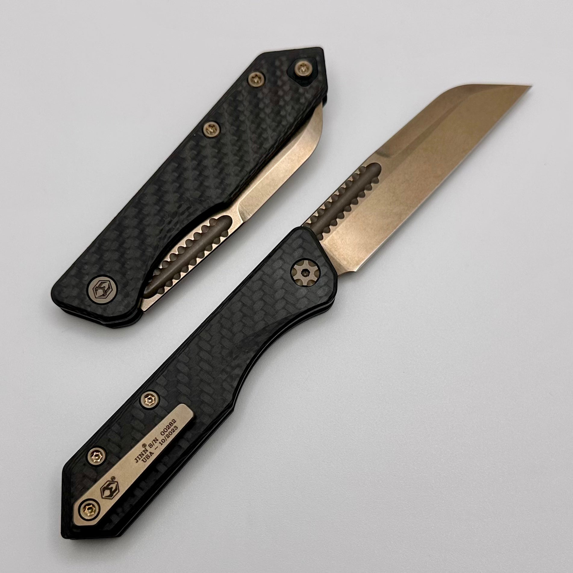 Heretic Knives Jinn Premium Carbon Fiber & Bronze Slip Joint Knife