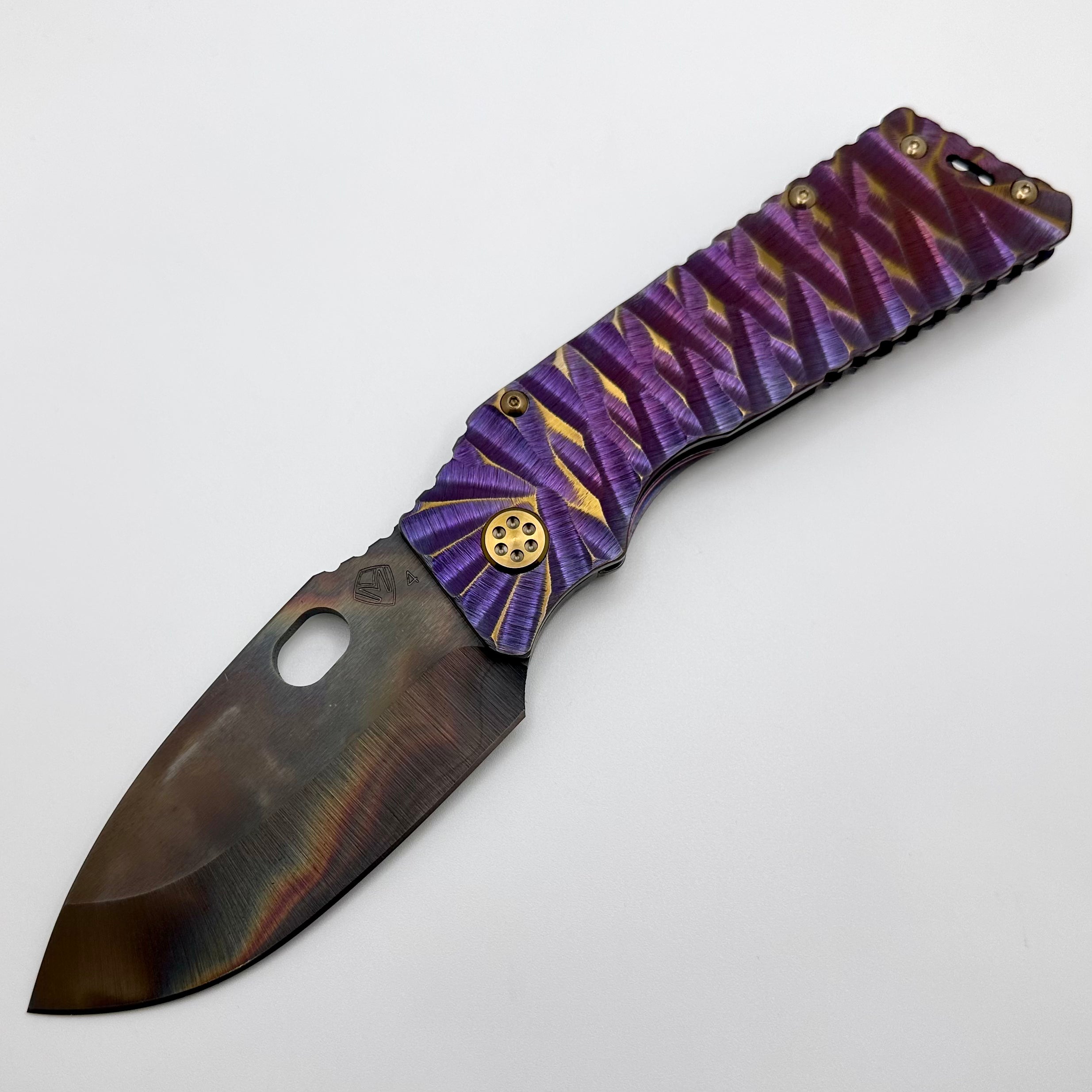 Medford TFF-1 S45VN Premium Tactical Folding Knife - Vulcan & Violet with Bronze Accents