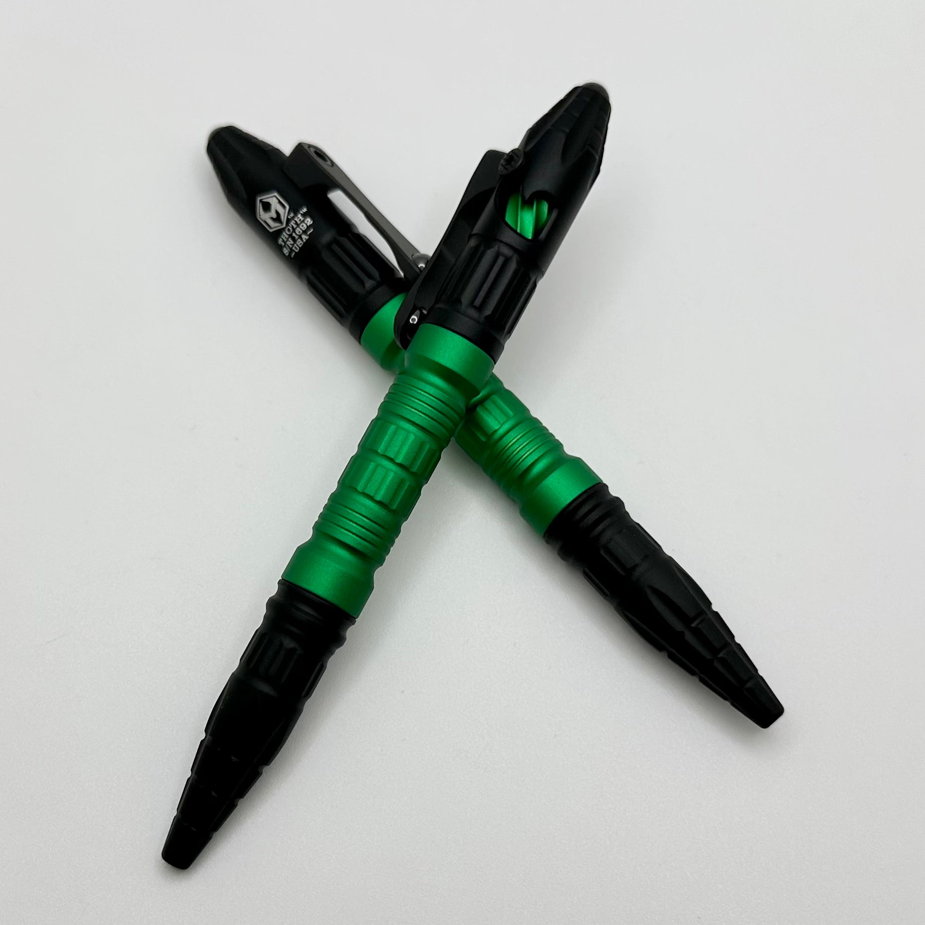Premium Heretic Knives Thoth Pen - Toxic Green & Black Aluminum Edition