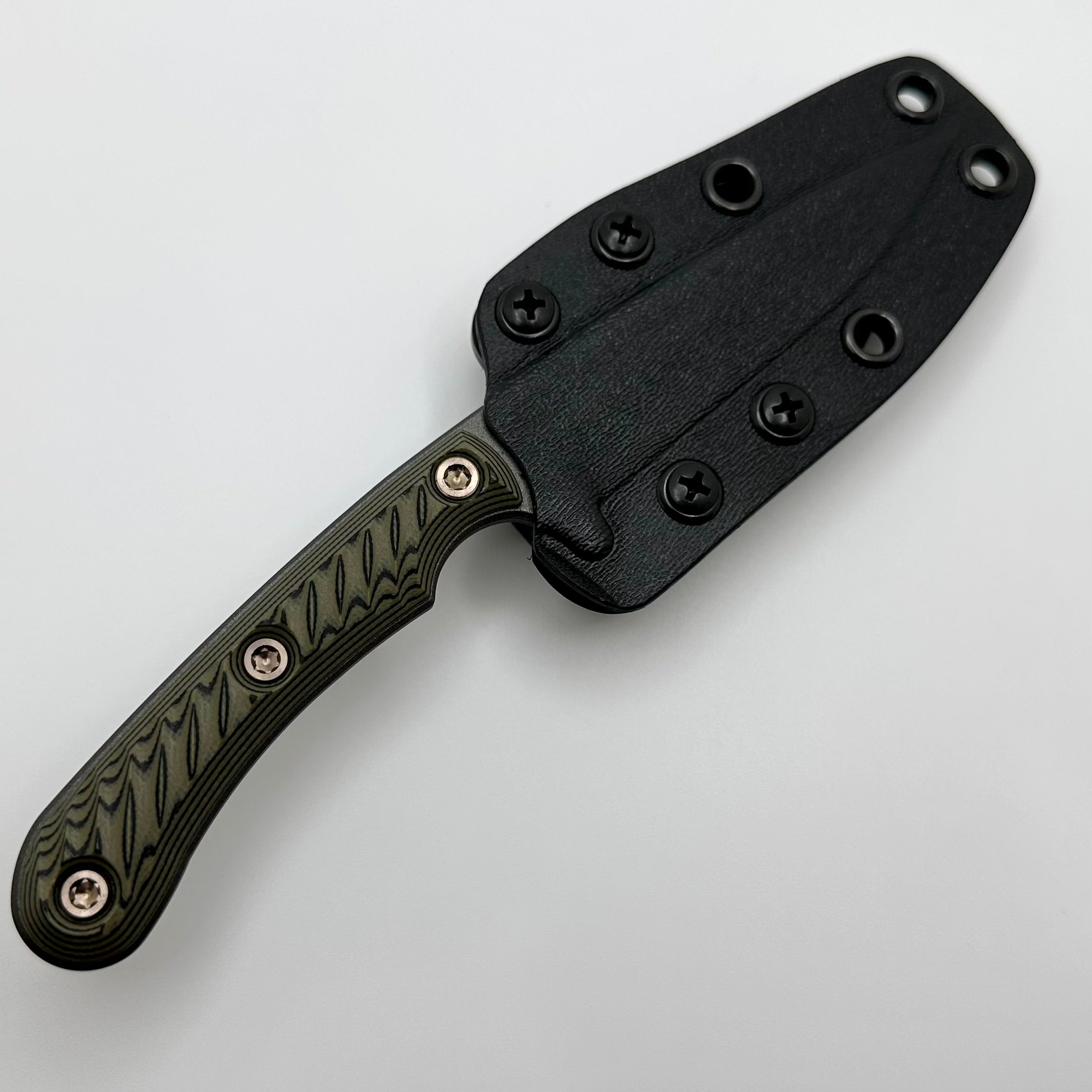 RMJ Tactical Sparrow Premium Fixed Blade Knife - Nitro-V Steel & Olive G10 Handle